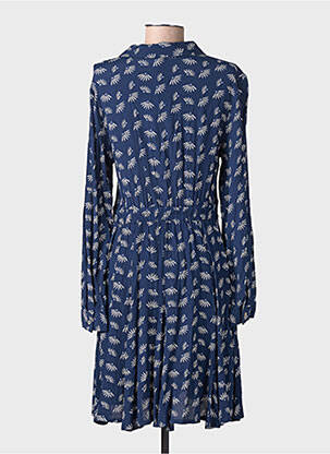 Rochie midi imprimeu fantezie mâneci lungi albastru YUKA femeie
