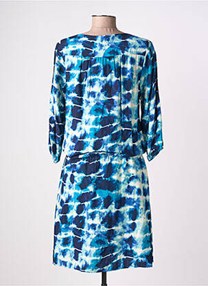 Rochie midi mâneci 3/4 mâneci 3/4 albastru EMILIE.K femeie