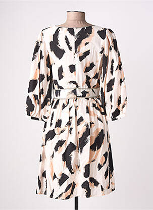 Rochie midi mâneci 3/4 mâneci 3/4 bej EMILIE.K femeie