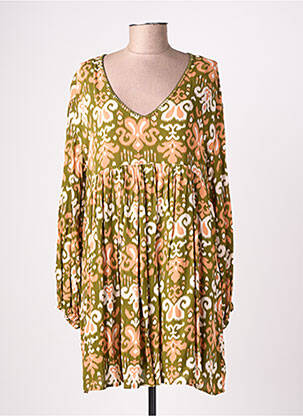 Rochie scurtă mâneci lungi mâneci lungi verde EMILIE.K femeie