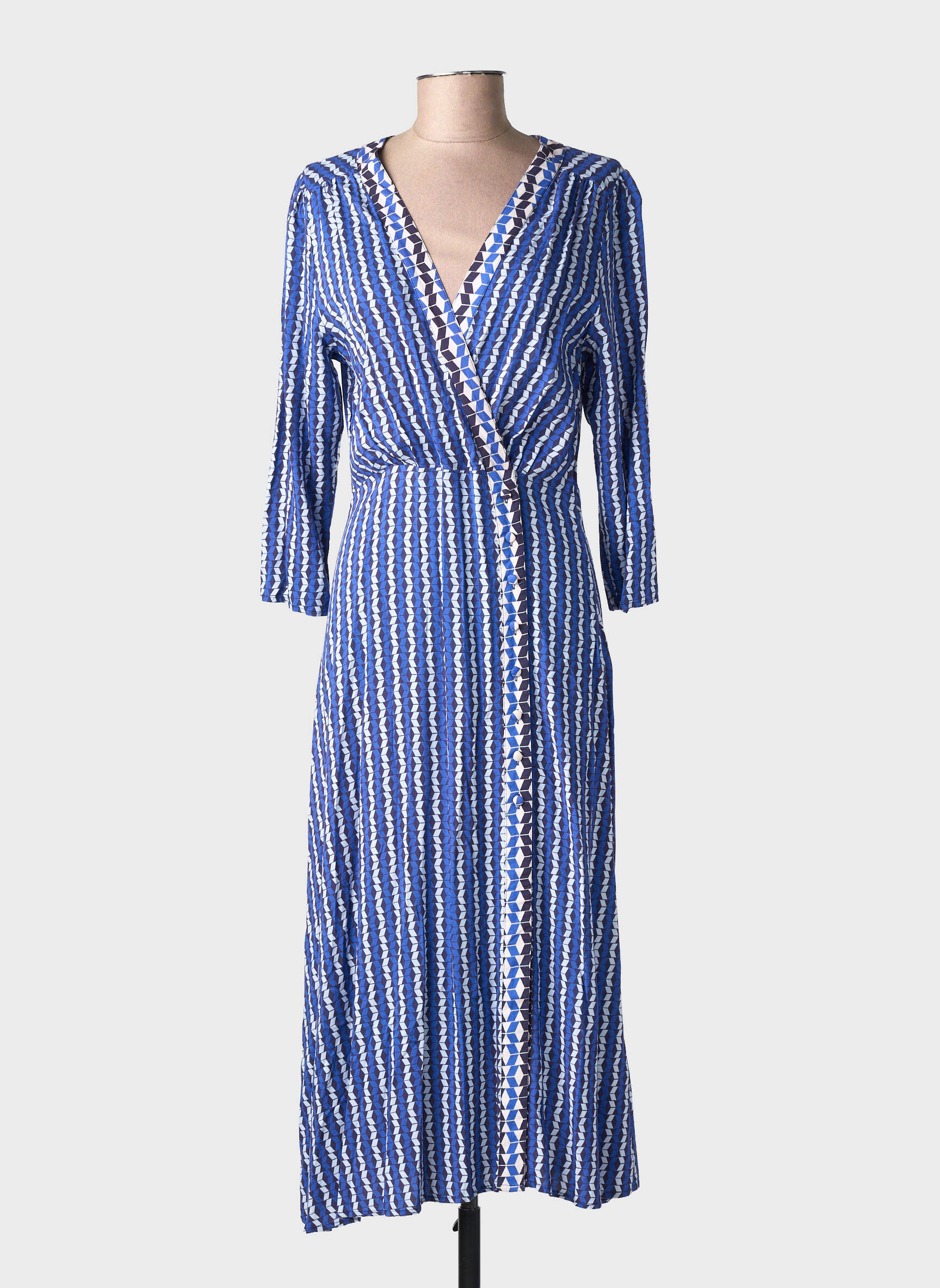 Rochie midi mâneci lungi mâneci lungi albastru LA PETITE ETOILE femeie