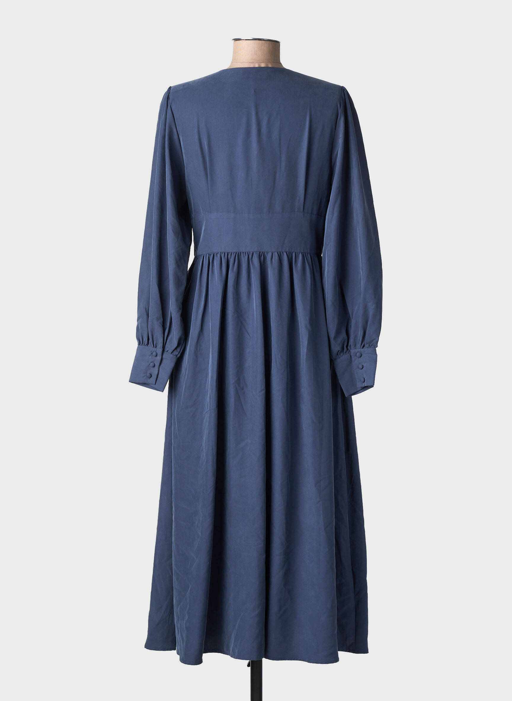 Rochie lungă mâneci lungi mâneci lungi albastru YUKA femeie