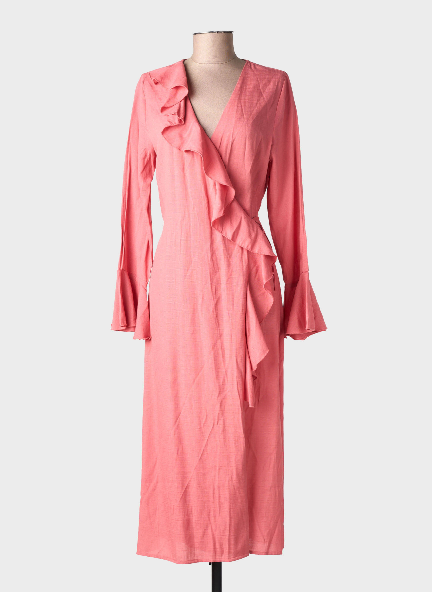 Rochie lungă mâneci lungi mâneci lungi roz LA PETITE ETOILE femeie