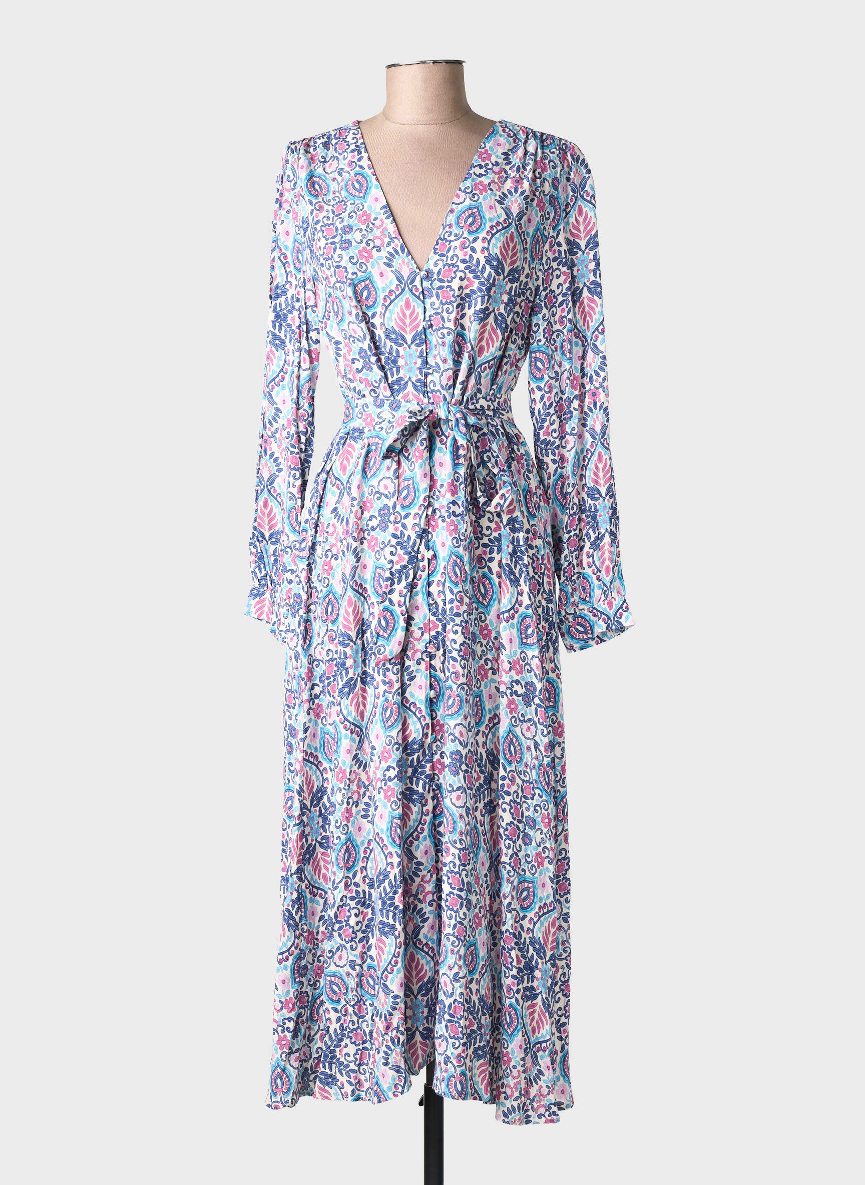 Rochie lungă mâneci lungi mâneci lungi albastru LA PETITE ETOILE femeie