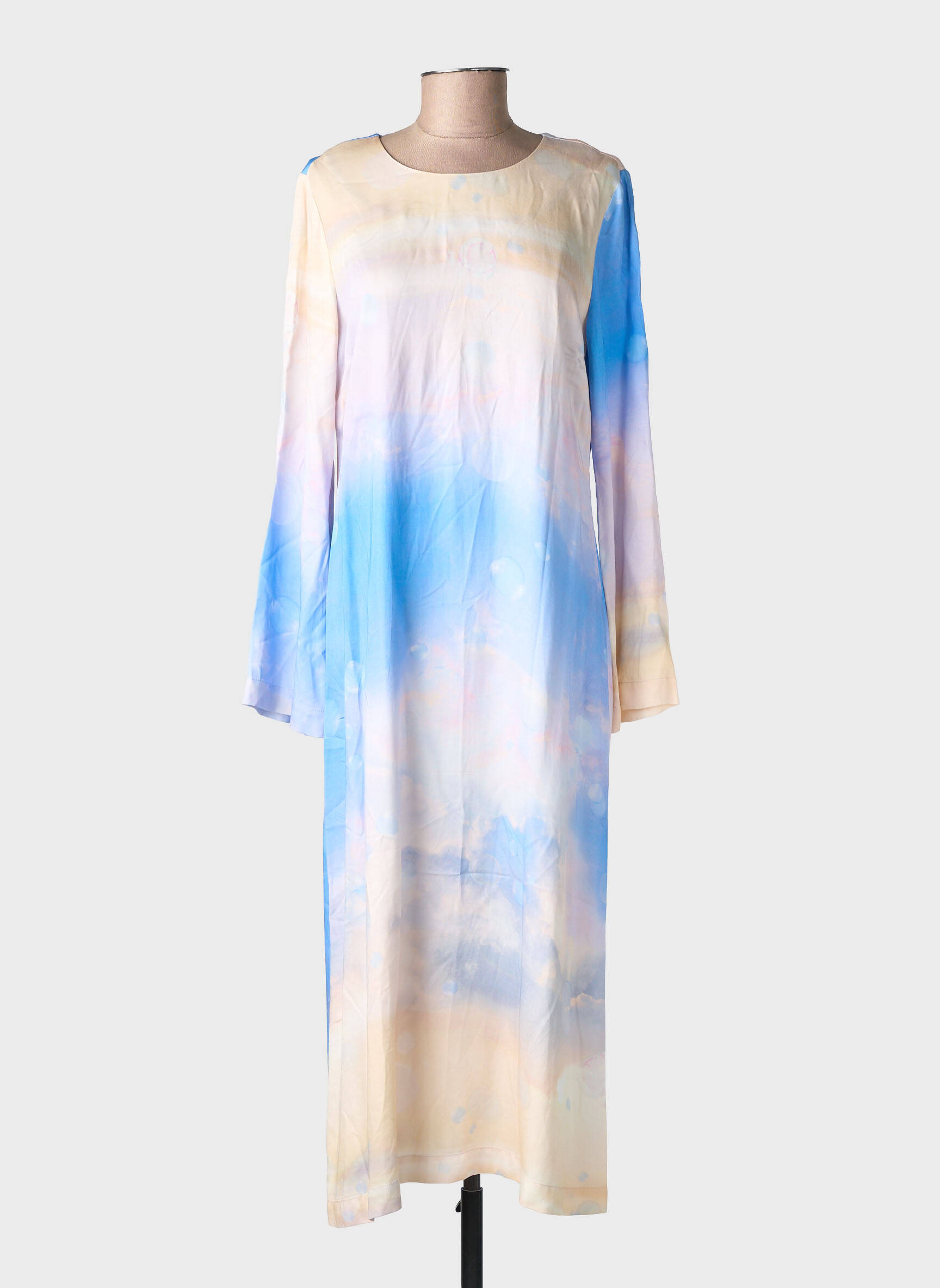 Rochie lungă mâneci lungi mâneci lungi albastru NUMPH femeie