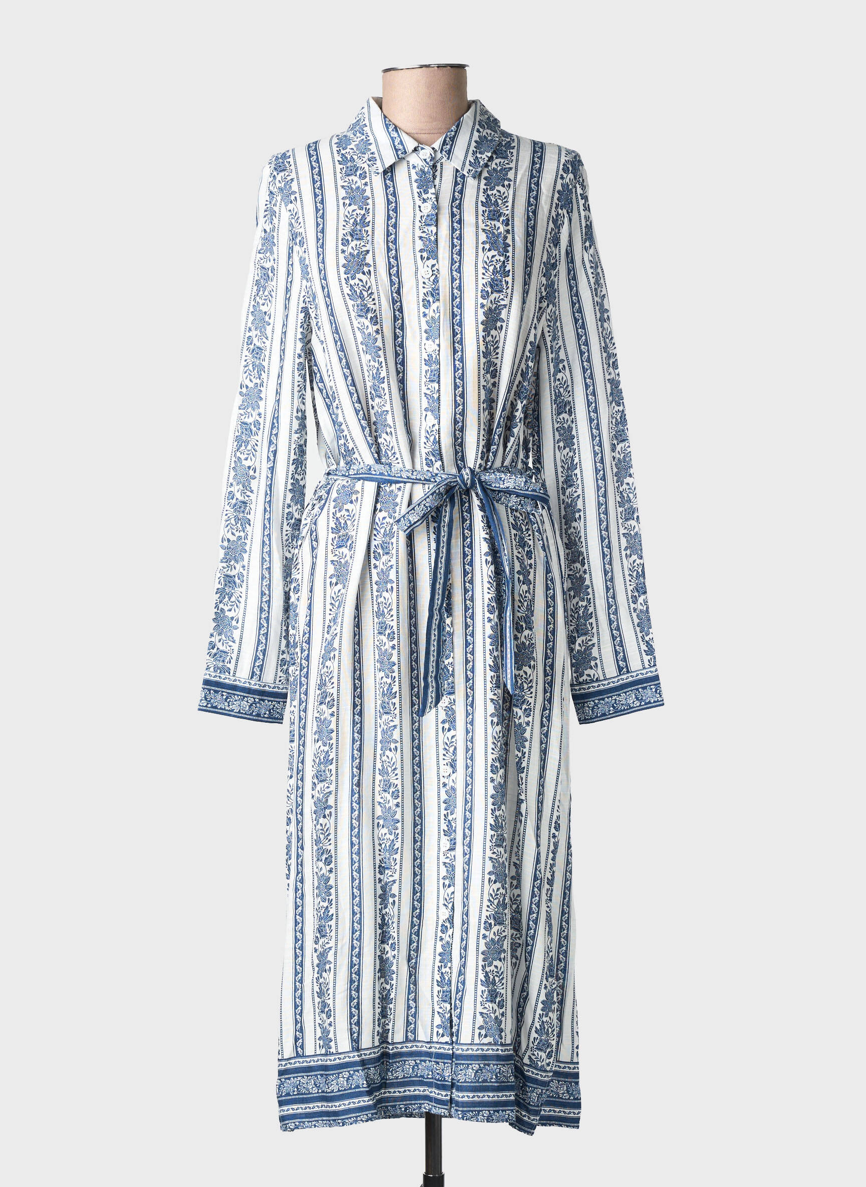 Rochie midi imprimeu fantezie mâneci lungi albastru LA PETITE ETOILE femeie