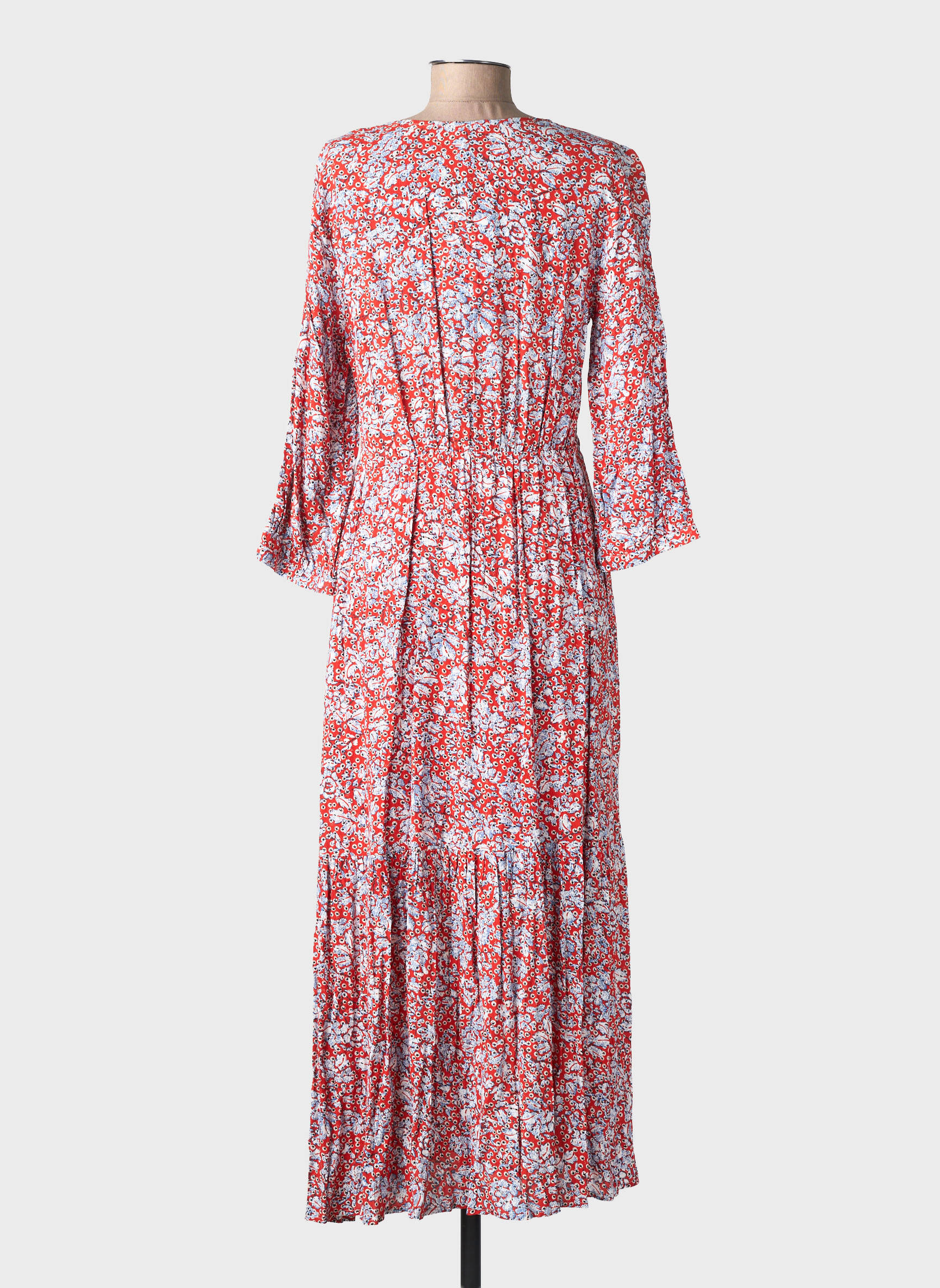 Rochie lungă mâneci lungi mâneci lungi roșu YUKA femeie