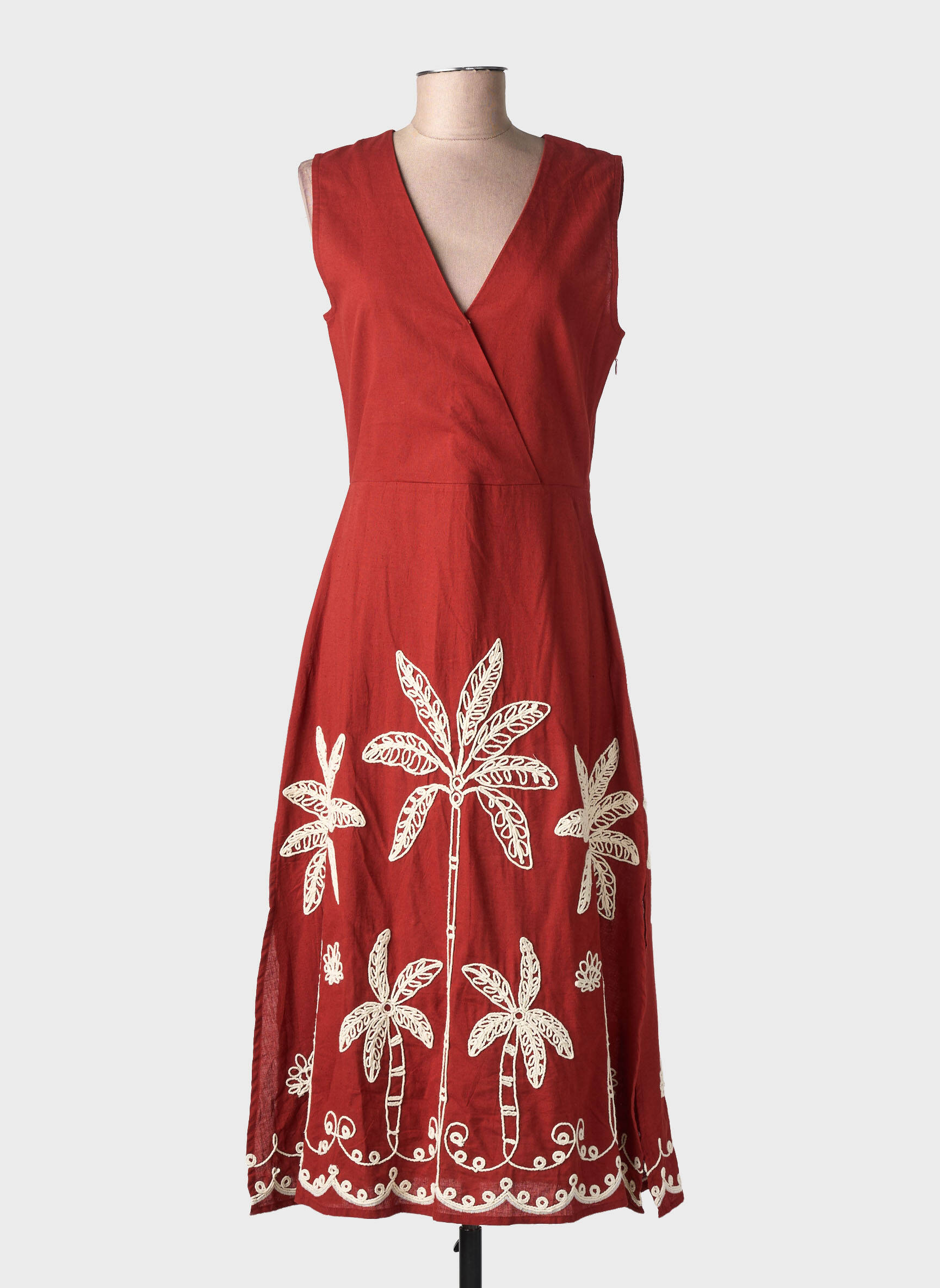 Rochie lungă fără mâneci fără mâneci maro LA PETITE ETOILE femeie