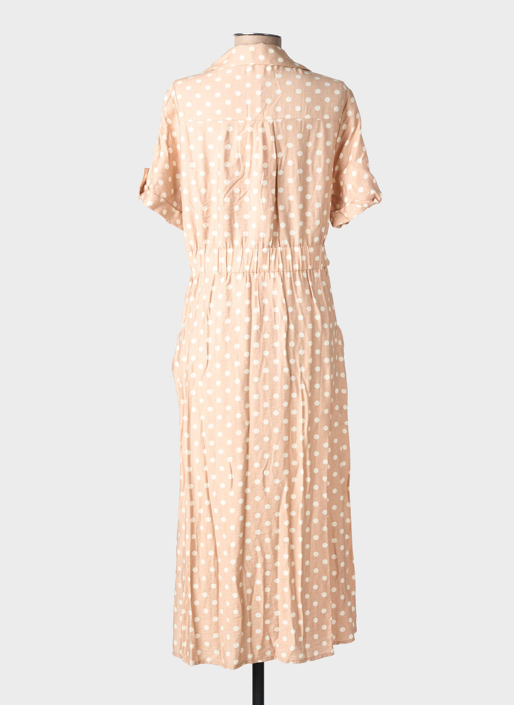 Rochie lungă mâneci scurte mâneci scurte bej ARTLOVE femeie