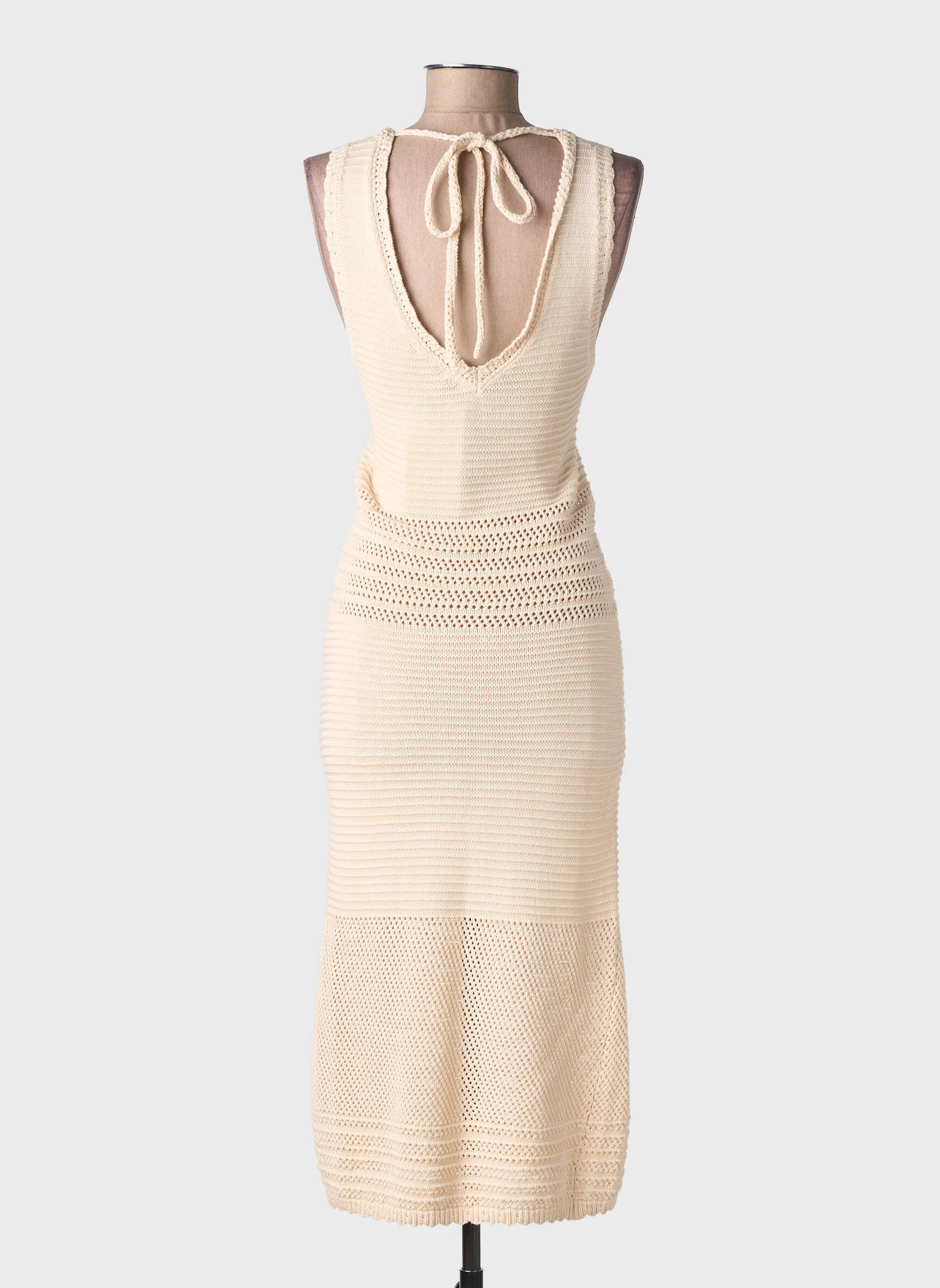 Rochie lungă fără mâneci fără mâneci bej ARTLOVE femeie