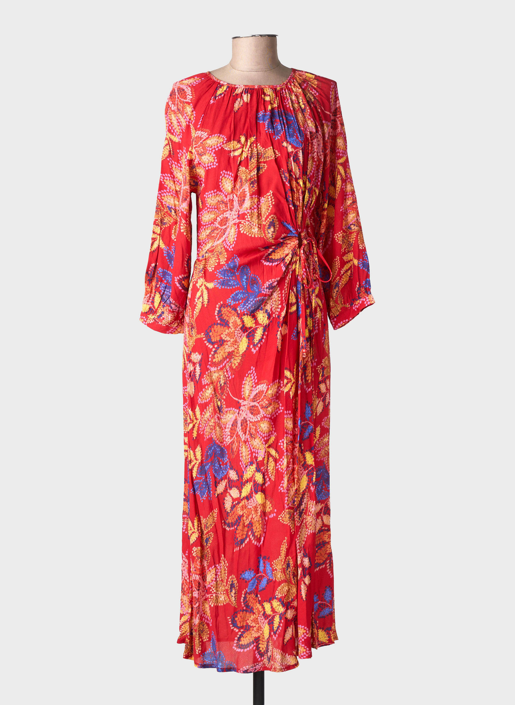 Rochie lungă mâneci lungi mâneci lungi roșu LA PETITE ETOILE femeie