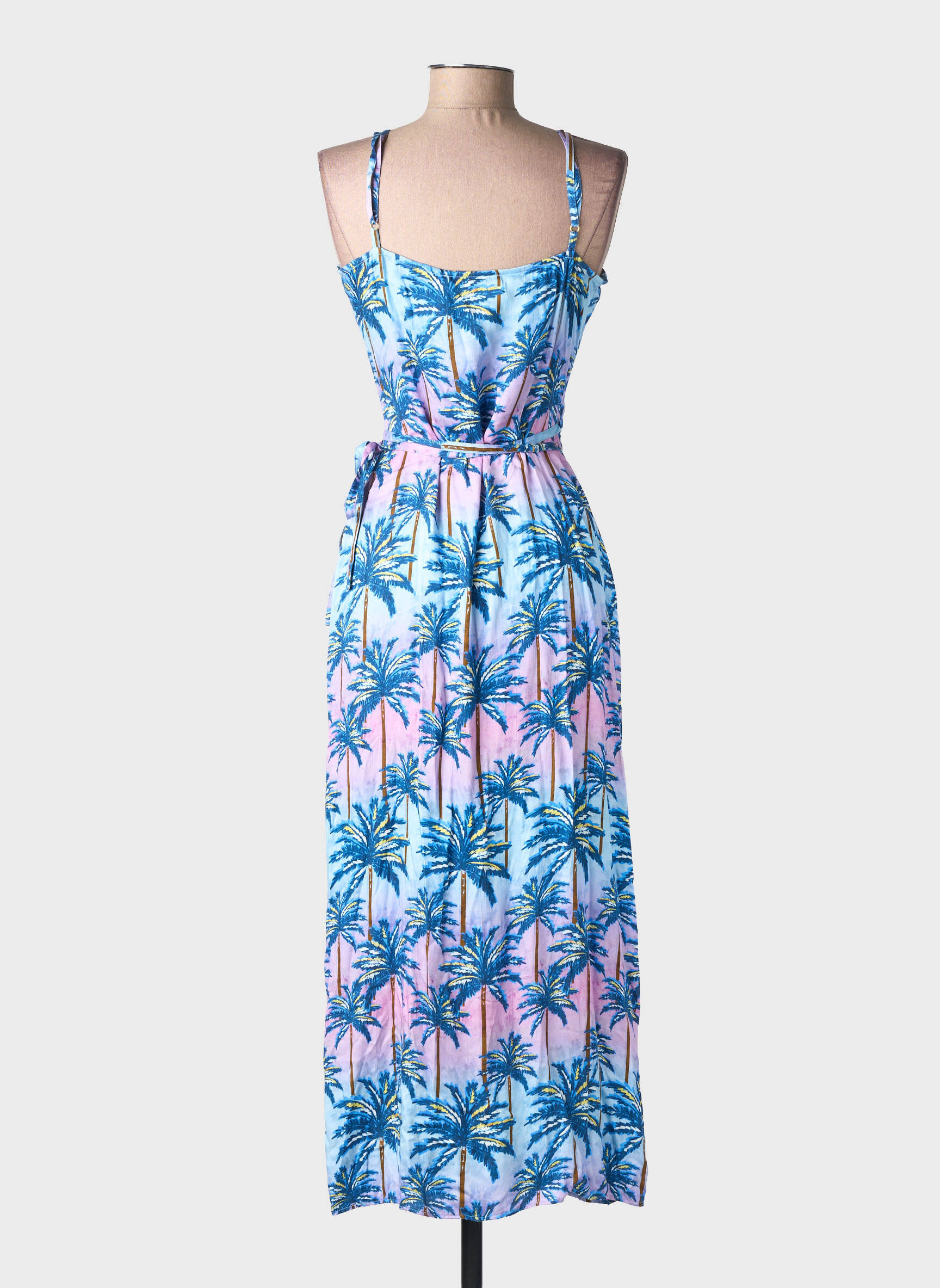 Rochie midi imprimeu fantezie bretele subțiri albastru LA PETITE ETOILE femeie