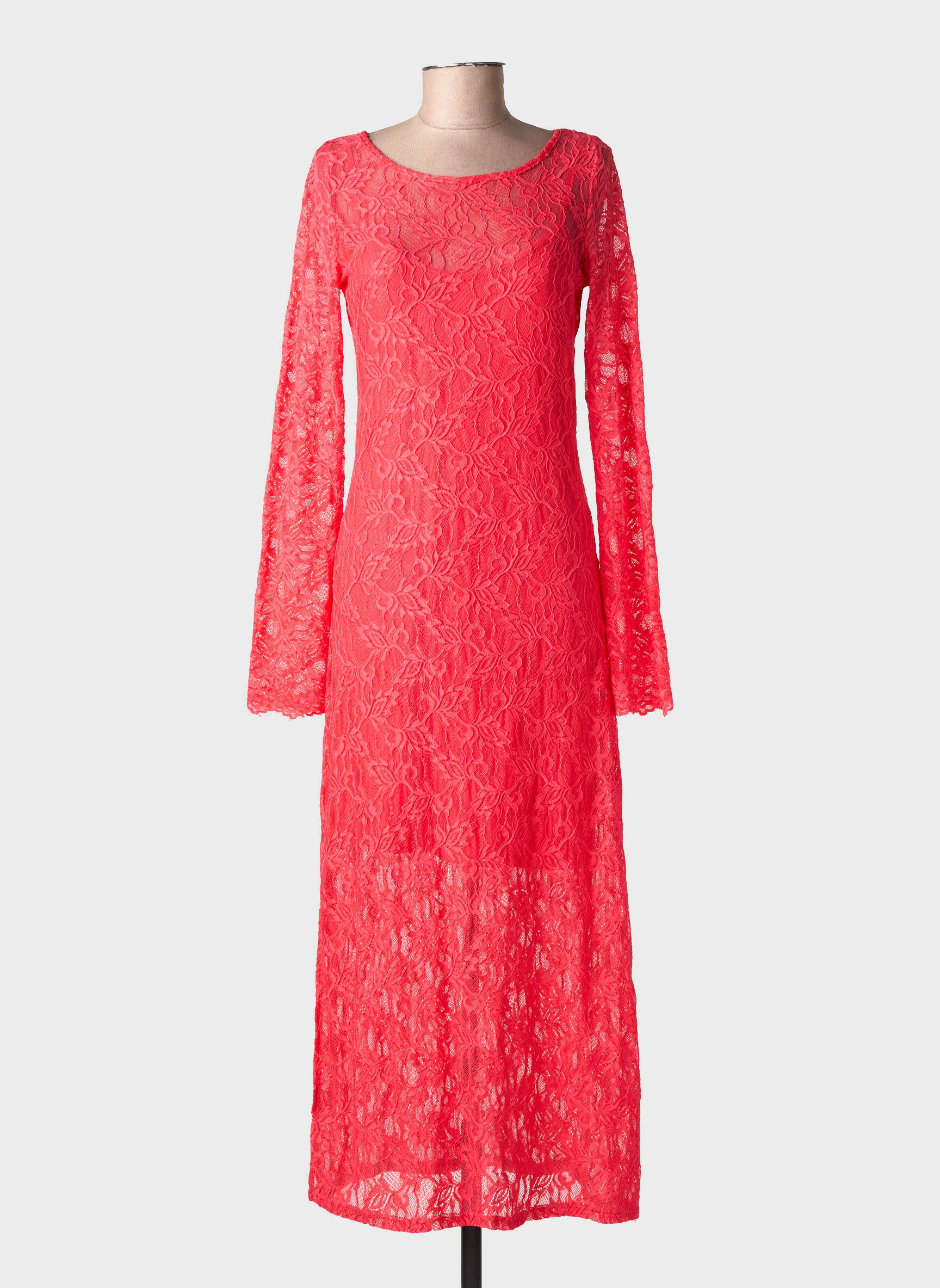 Rochie lungă mâneci lungi mâneci lungi roz NUMPH femeie