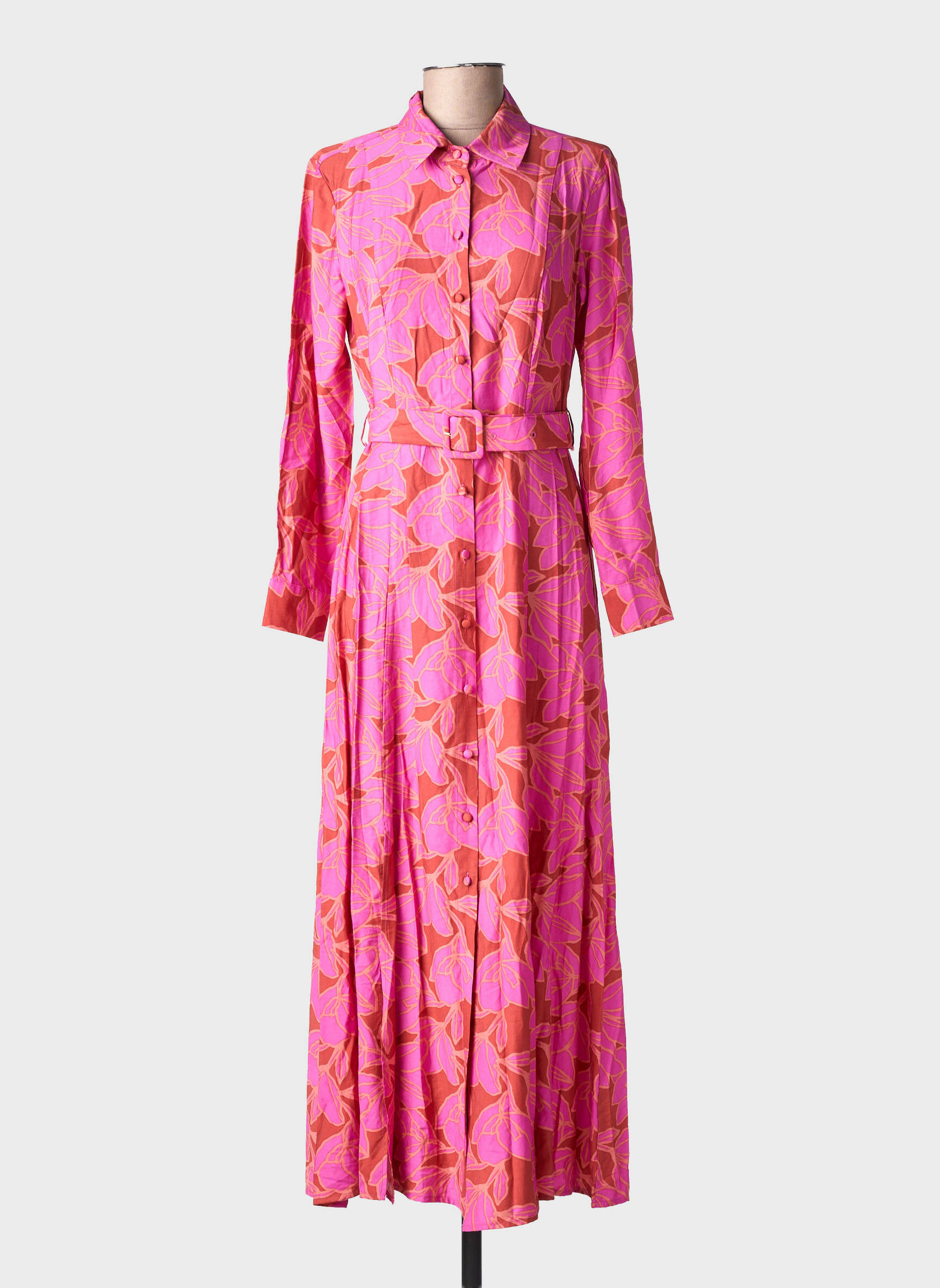 Rochie lungă mâneci lungi mâneci lungi roz LA PETITE ETOILE femeie
