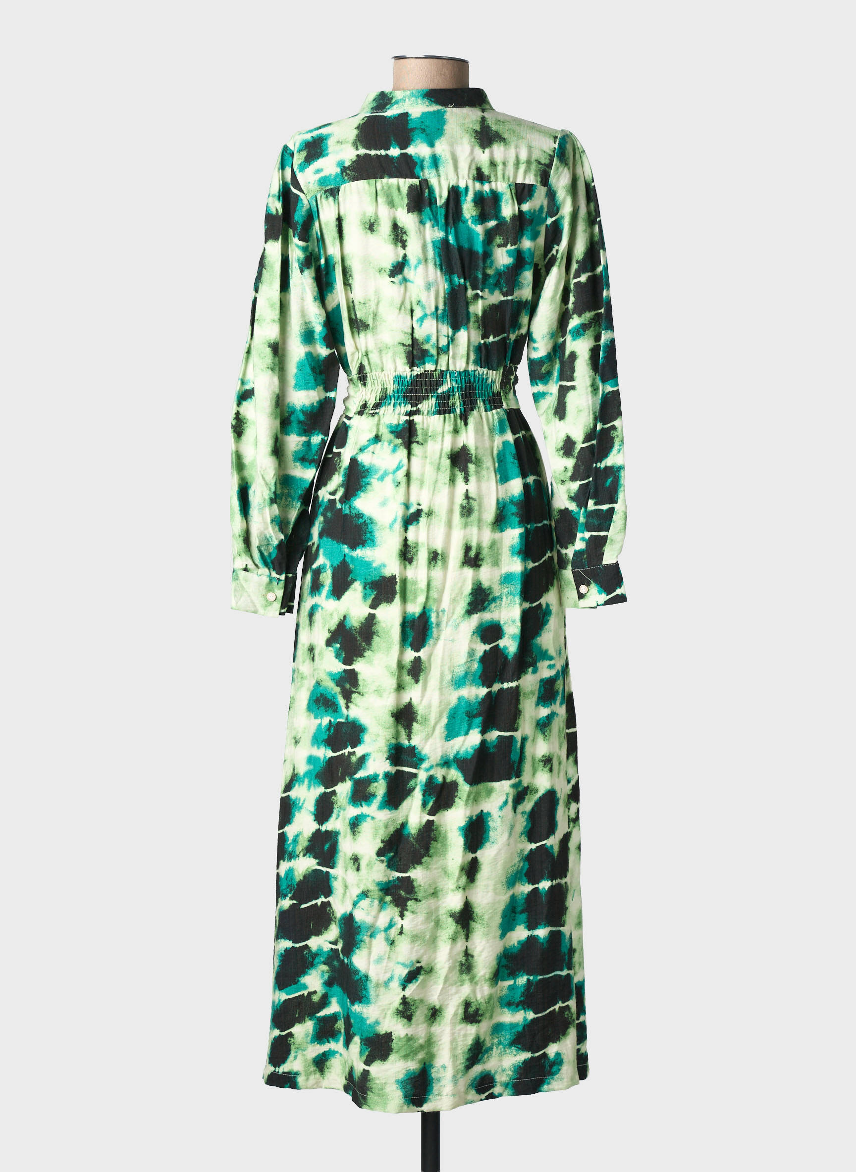 Rochie lungă mâneci lungi mâneci lungi verde EMILIE.K femeie