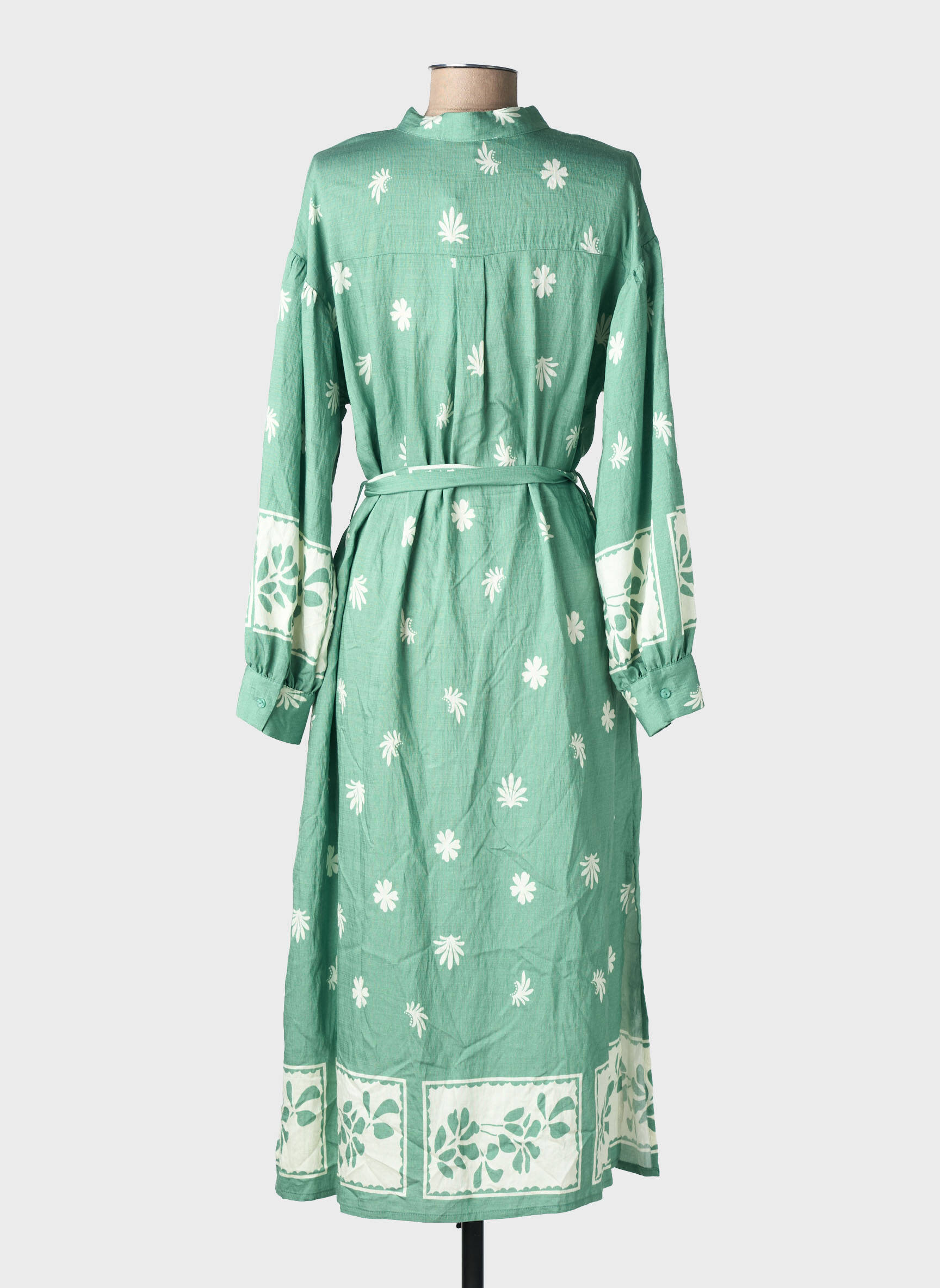 Rochie lungă mâneci lungi mâneci lungi verde EMILIE.K femeie
