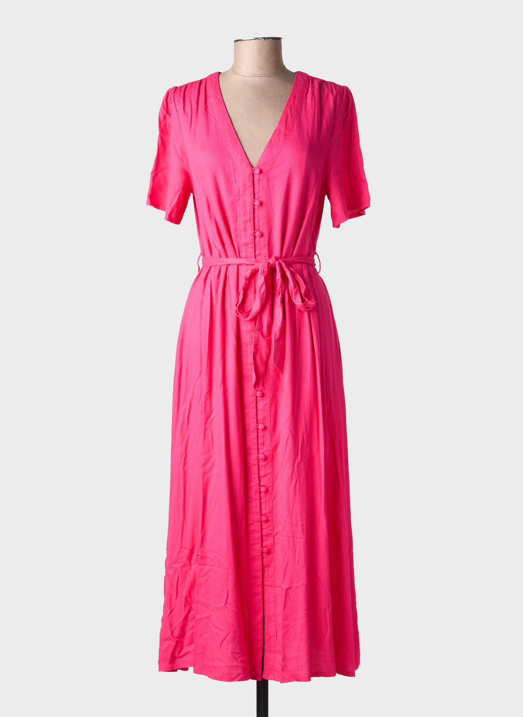 Rochie lungă mâneci scurte mâneci scurte roz LA PETITE ETOILE femeie