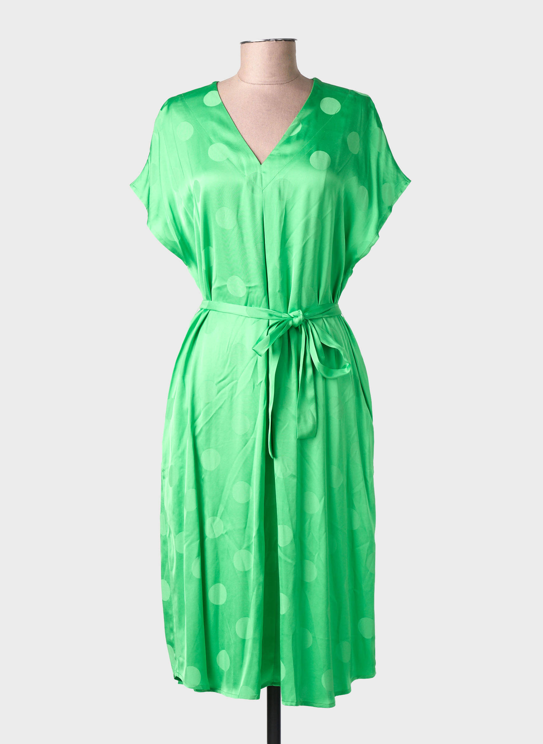 Rochie midi mâneci scurte mâneci scurte verde NUMPH femeie
