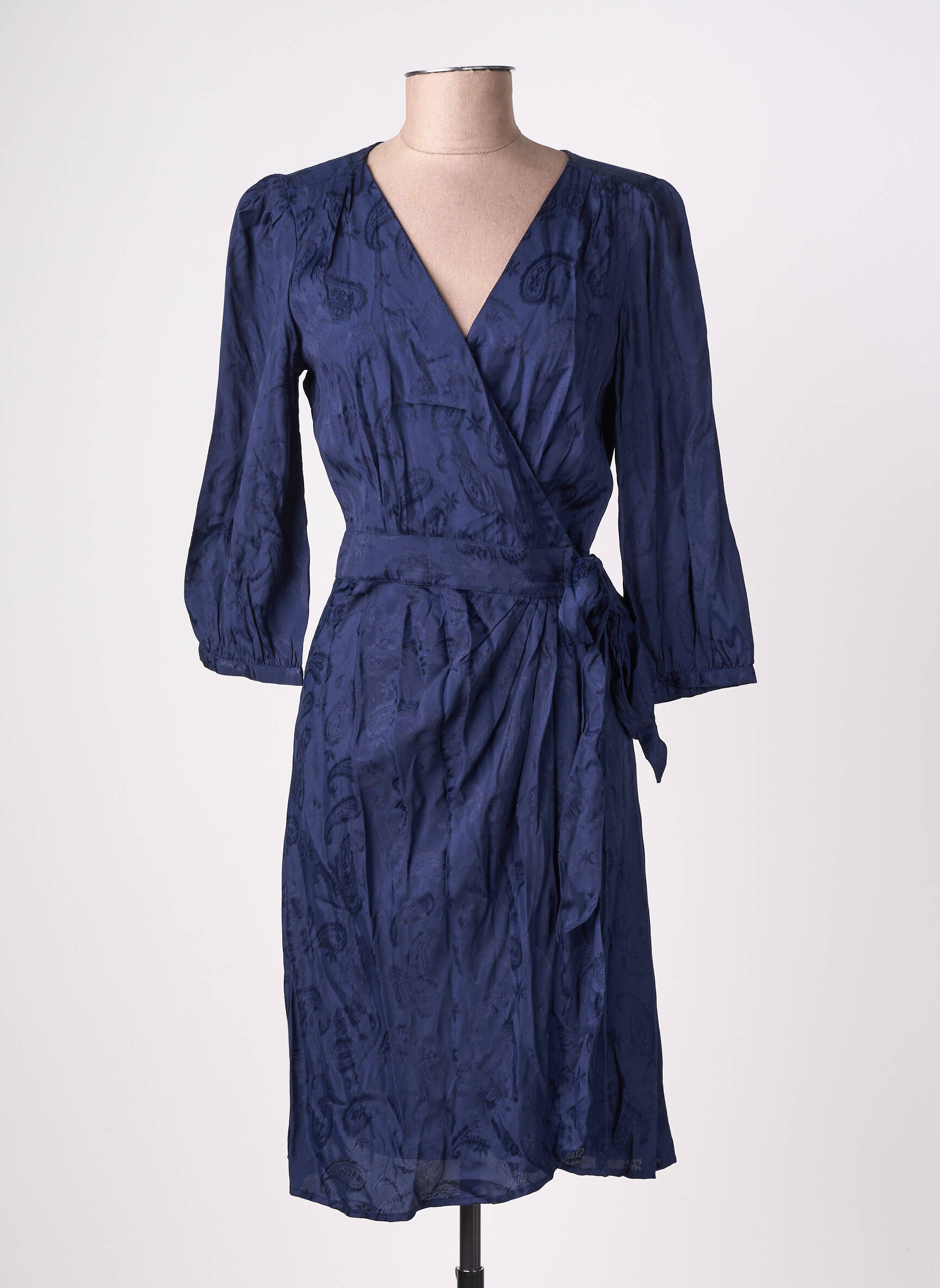 Rochie midi mâneci 3/4 mâneci 3/4 albastru LA PETITE ETOILE femeie