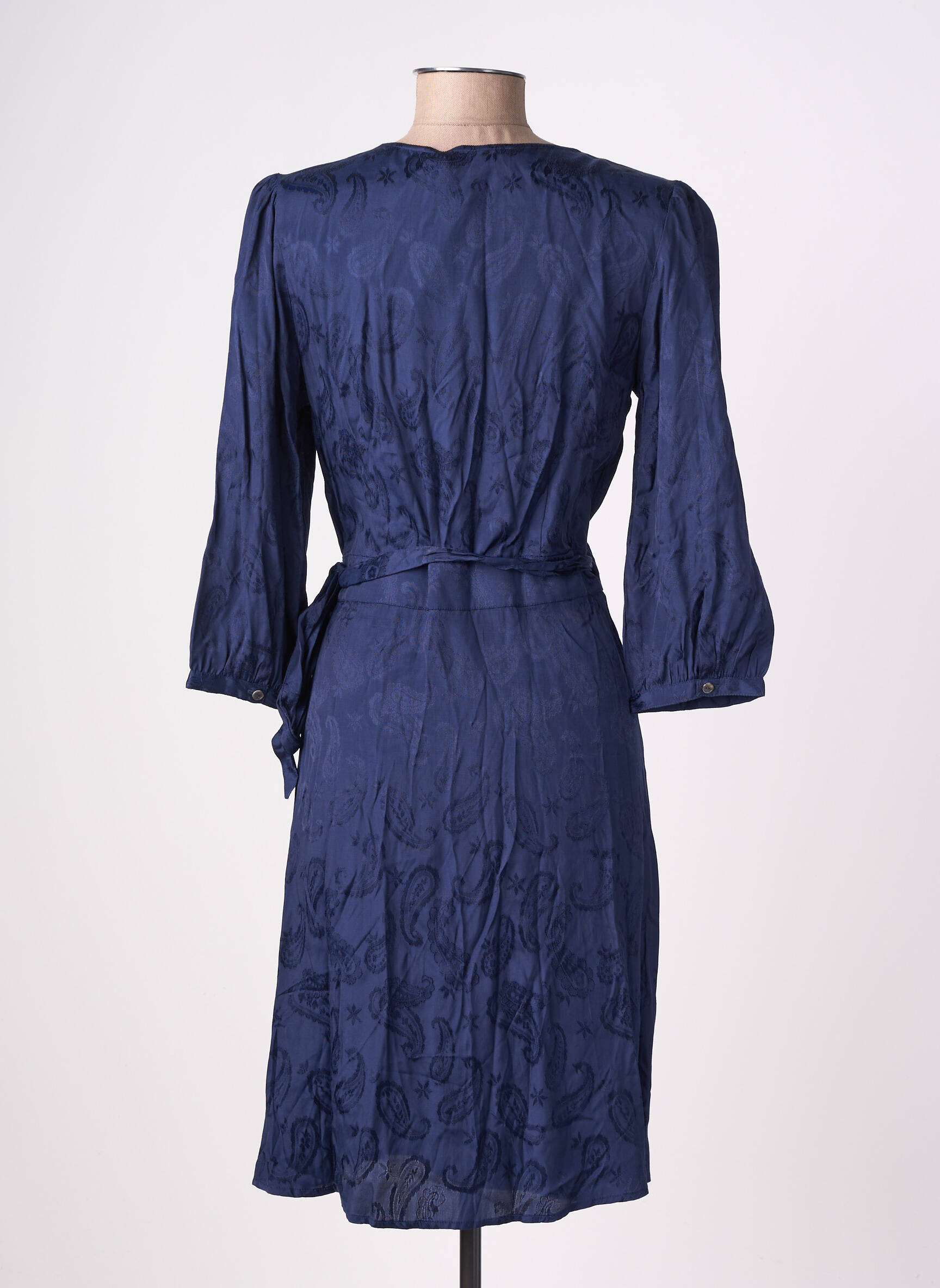 Rochie midi mâneci 3/4 mâneci 3/4 albastru LA PETITE ETOILE femeie