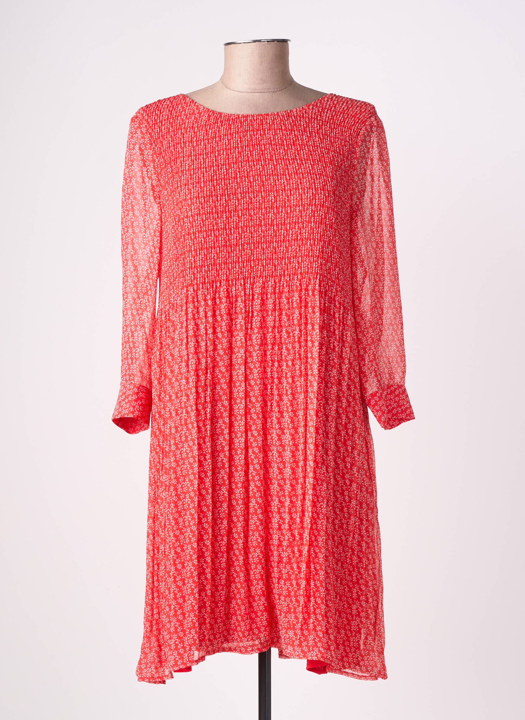 Rochie midi imprimeu fantezie mâneci lungi roșu LA PETITE ETOILE femeie