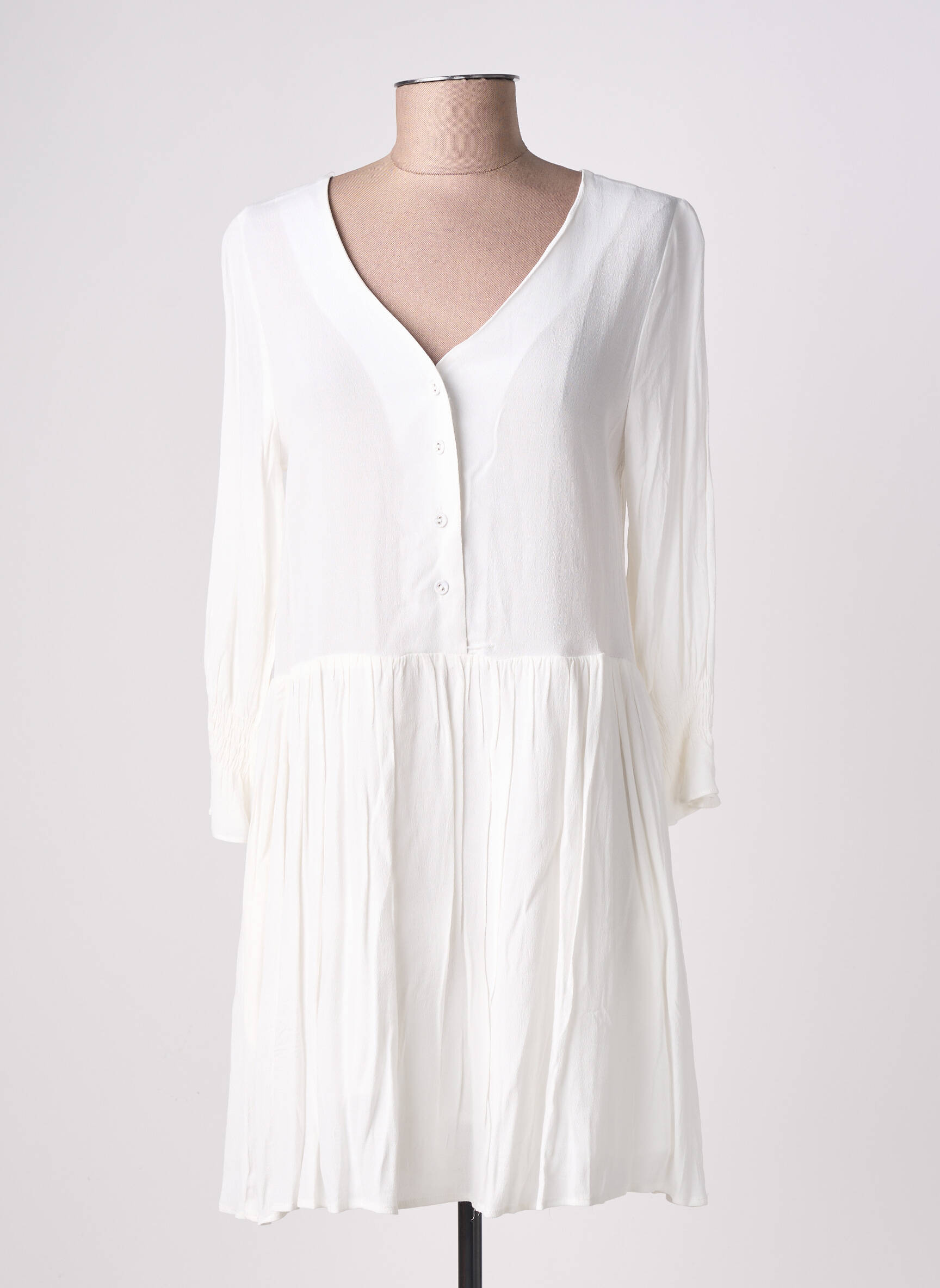 Rochie scurtă mâneci lungi mâneci lungi alb EMILIE.K femeie