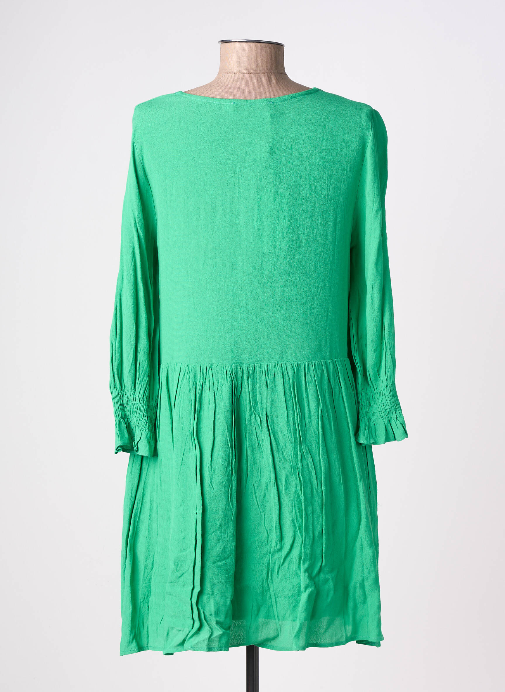 Rochie scurtă mâneci lungi mâneci lungi verde EMILIE.K femeie