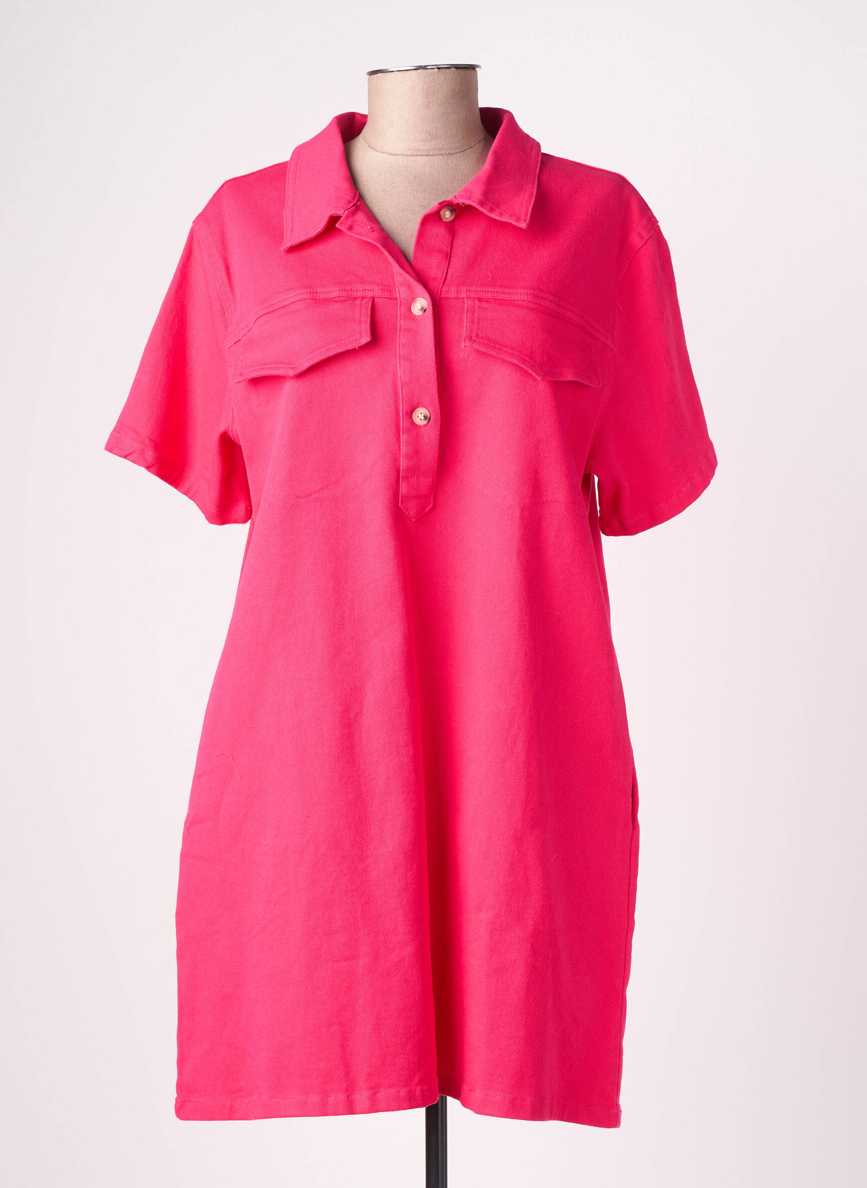 Rochie scurtă mâneci scurte mâneci scurte roz EMILIE.K femeie