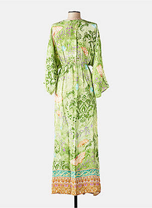 Rochie lungă imprimeu floral mâneci 3/4 verde WU'SIDE femeie