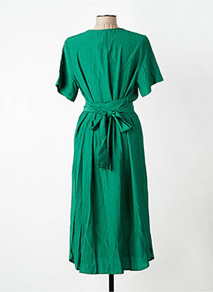 Rochie lungă mâneci scurte mâneci scurte verde NICE THINGS femeie