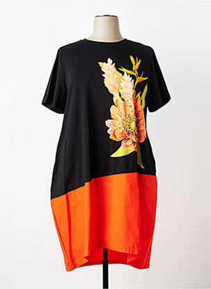 Rochie midi mâneci scurte mâneci scurte negru FLY OUT femeie