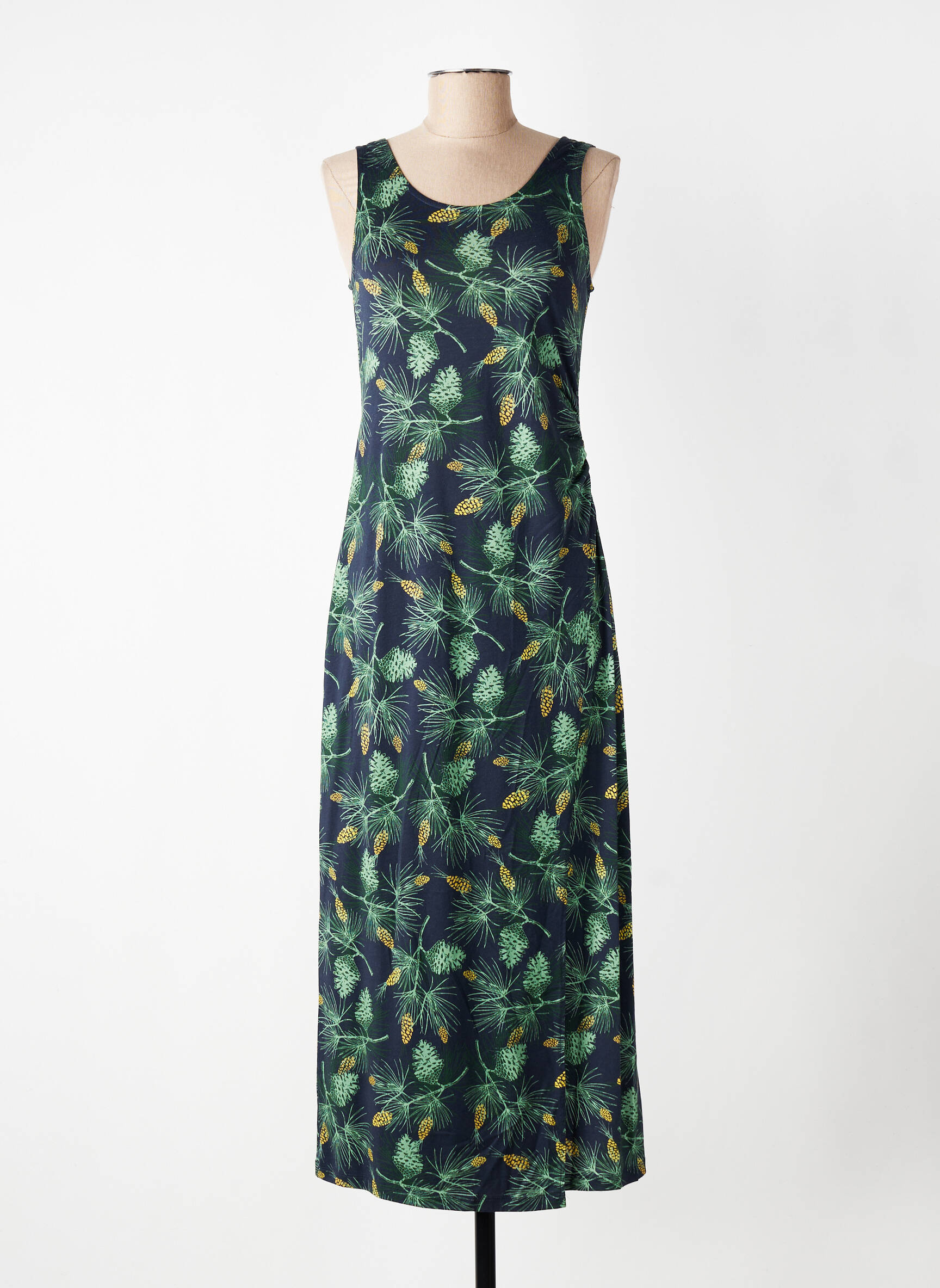 Rochie lungă imprimeu fantezie fără mâneci albastru NICE THINGS femeie