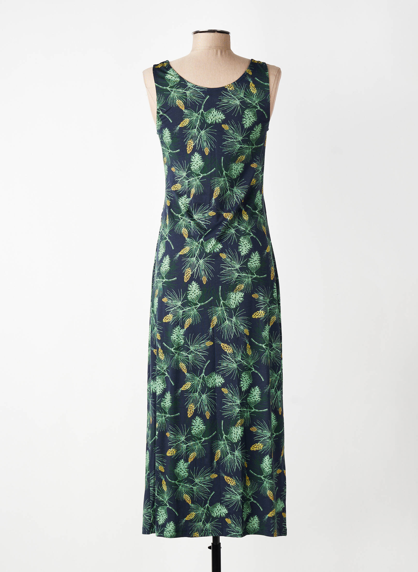 Rochie lungă imprimeu fantezie fără mâneci albastru NICE THINGS femeie