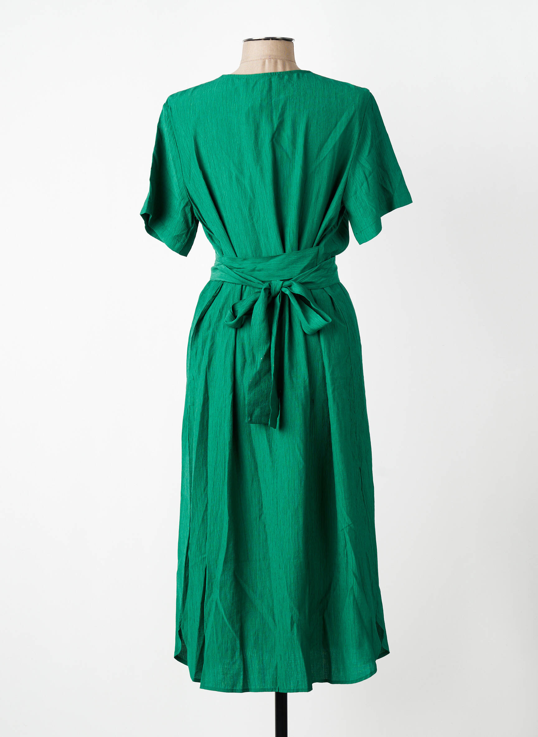 Rochie lungă mâneci scurte mâneci scurte verde NICE THINGS femeie