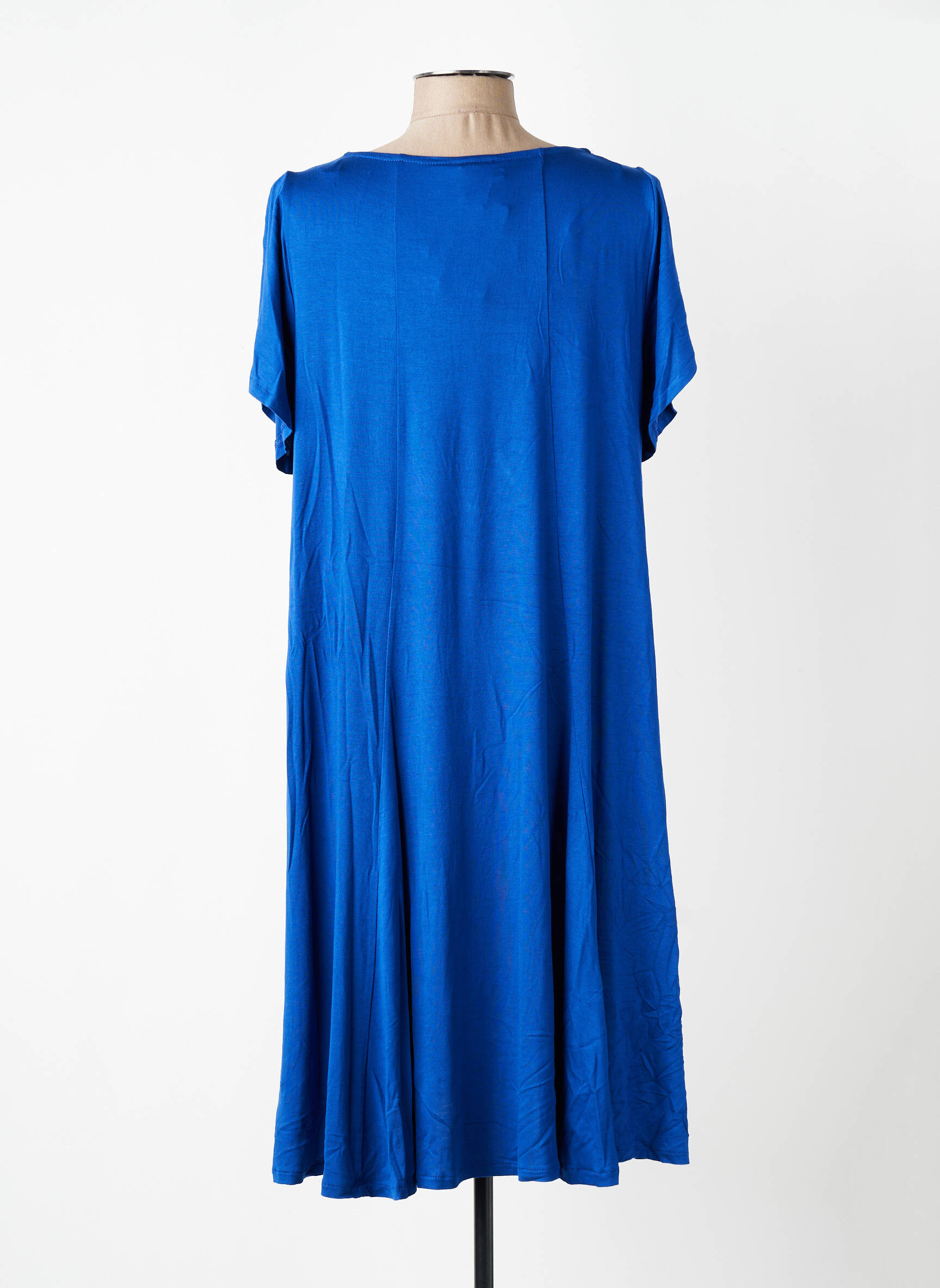 Rochie midi imprimeu floral mâneci scurte albastru AN II VITO femeie