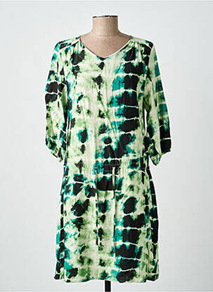 Rochie midi mâneci 3/4 mâneci 3/4 verde EMILIE.K femeie