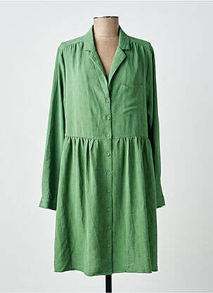 Rochie scurtă croială evazată mâneci lungi verde ANDY & LUCY femeie