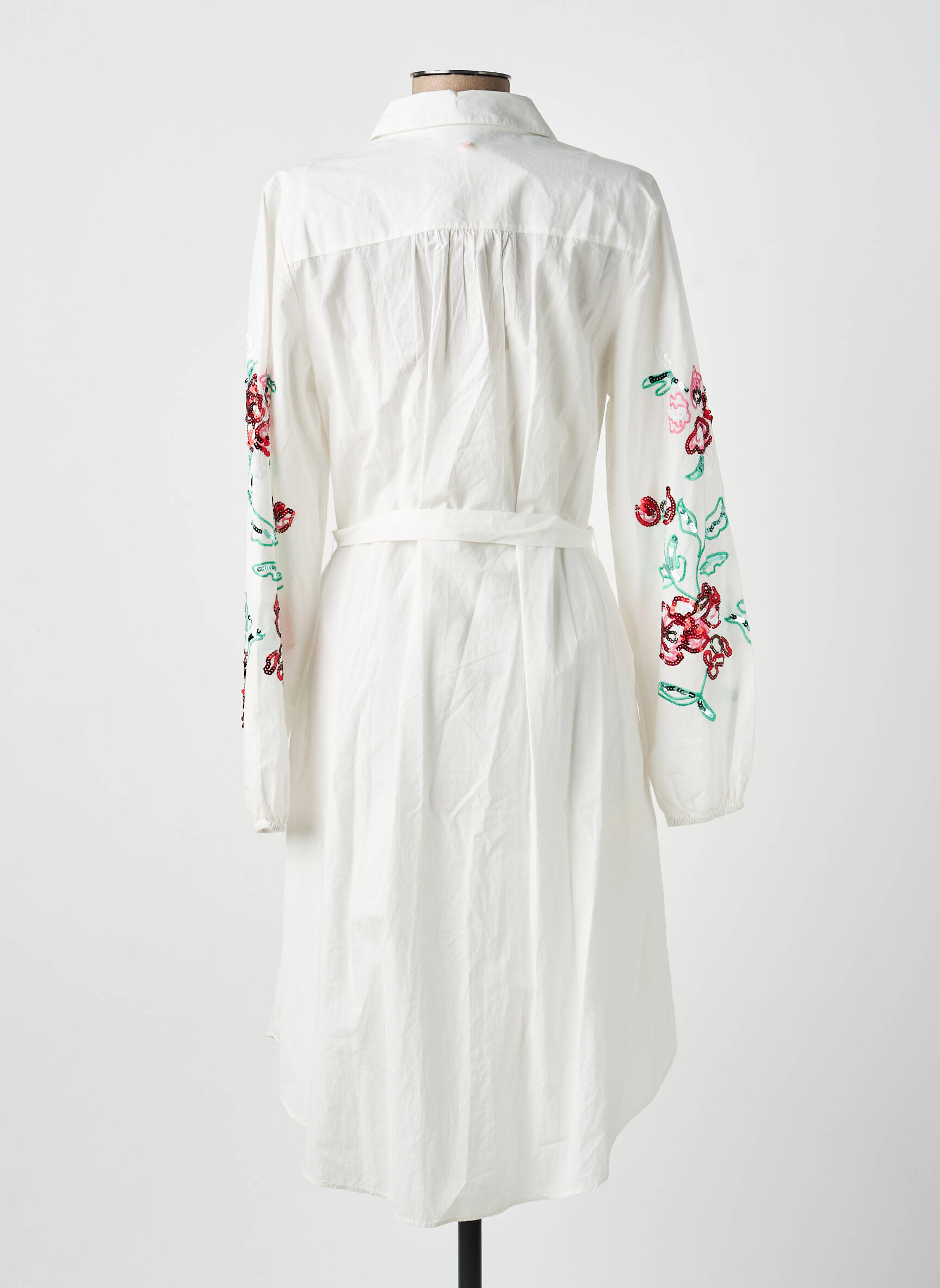 Rochie midi mâneci lungi mâneci lungi alb NUMPH femeie
