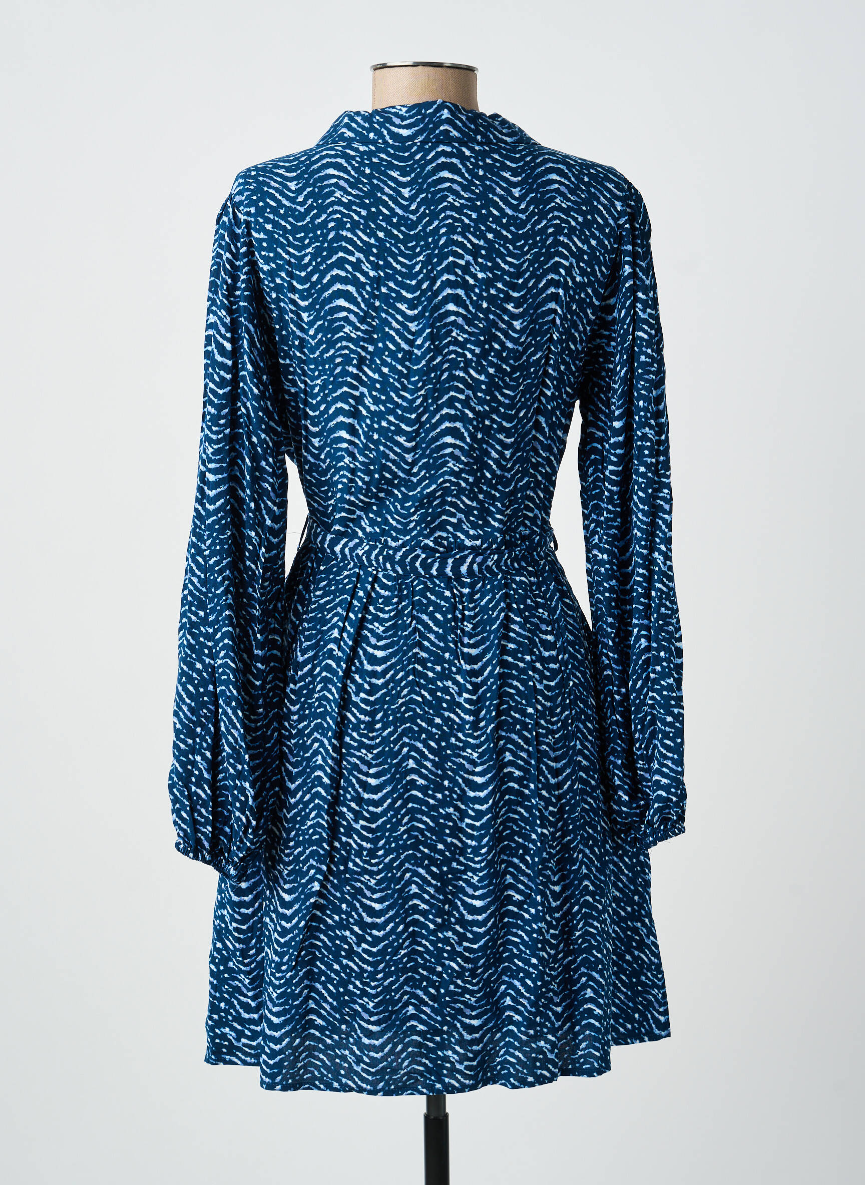 Rochie scurtă mâneci lungi mâneci lungi albastru EMILIE.K femeie