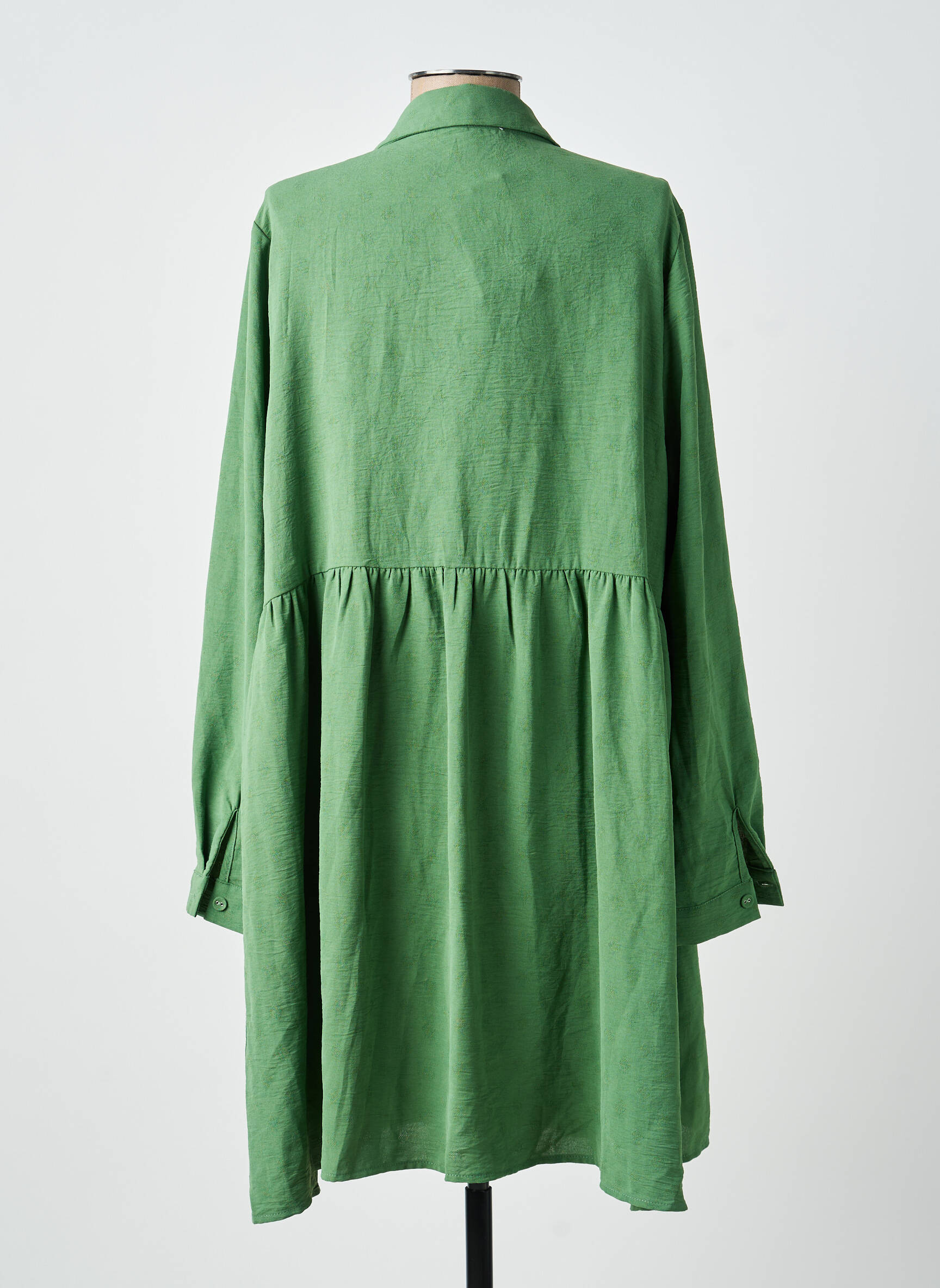 Rochie scurtă croială evazată mâneci lungi verde ANDY & LUCY femeie