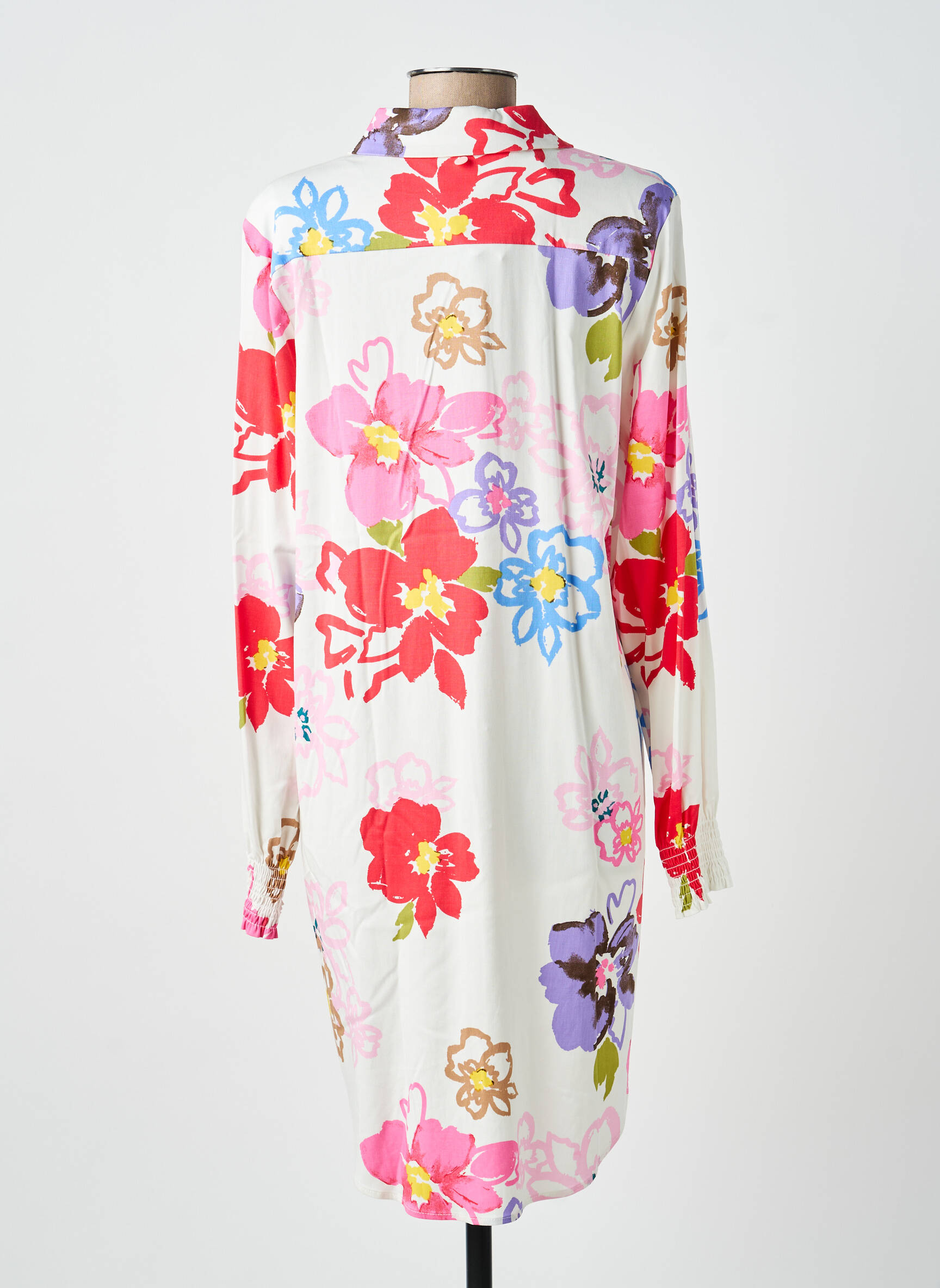 Rochie midi imprimeu floral mâneci lungi roșu NUMPH femeie