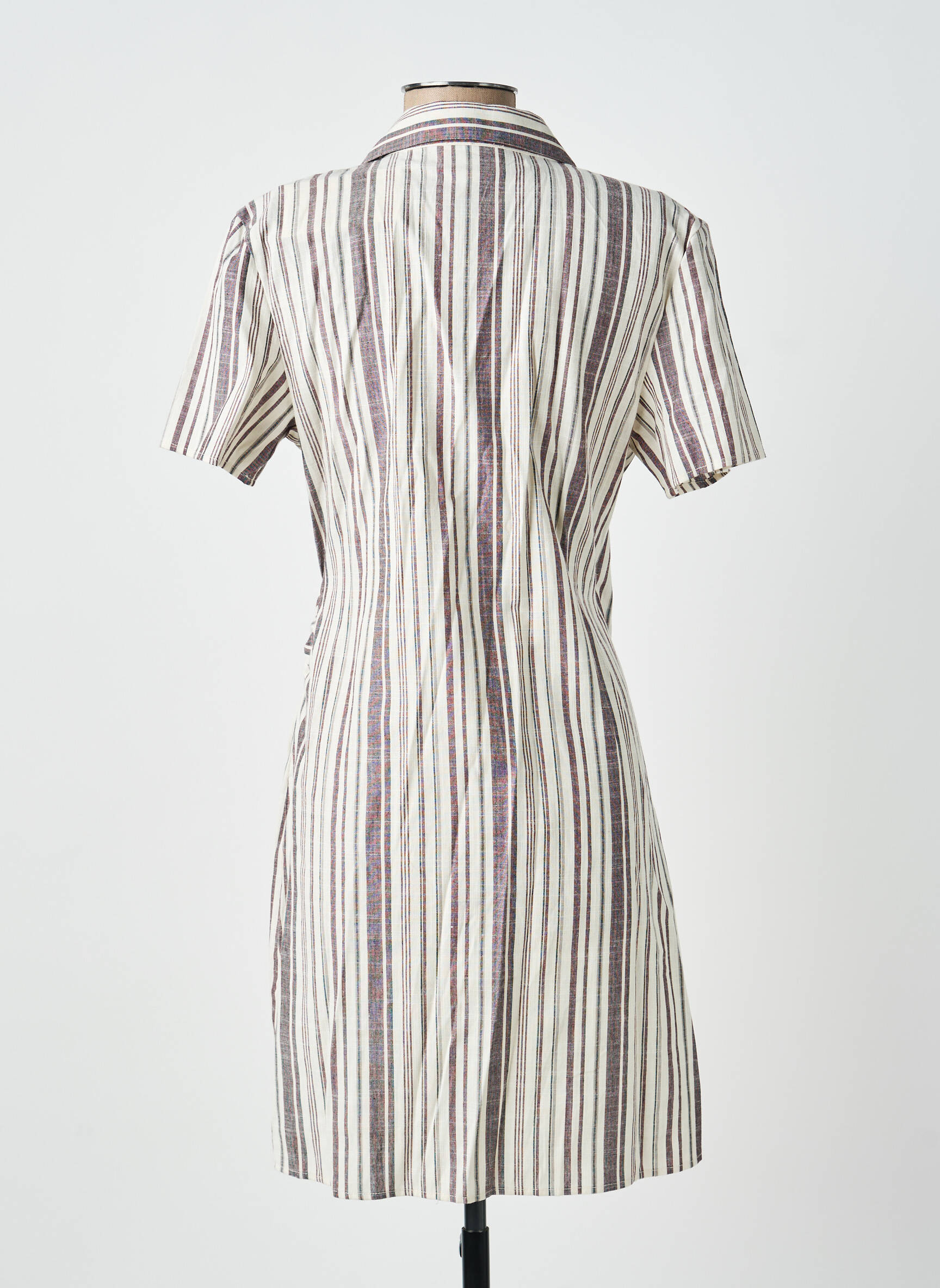 Rochie scurtă mâneci scurte mâneci scurte maro ARTLOVE femeie