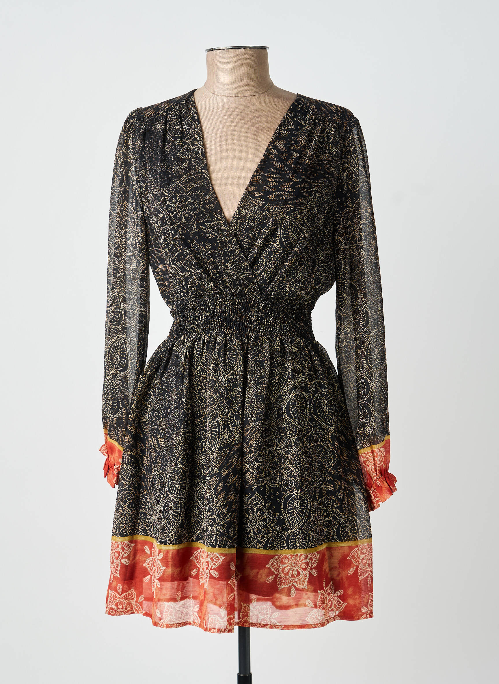 Rochie scurtă mâneci lungi mâneci lungi negru LA PETITE FRANCAISE femeie