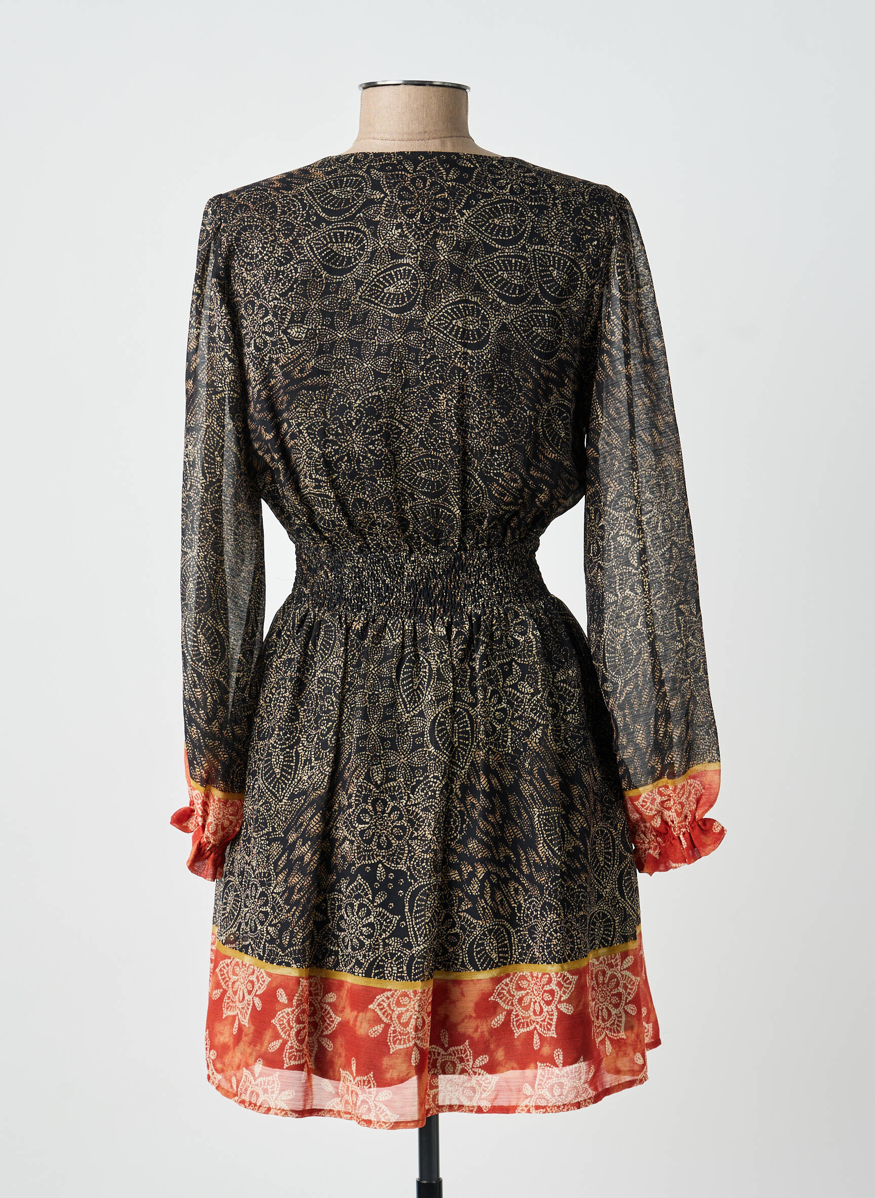 Rochie scurtă mâneci lungi mâneci lungi negru LA PETITE FRANCAISE femeie