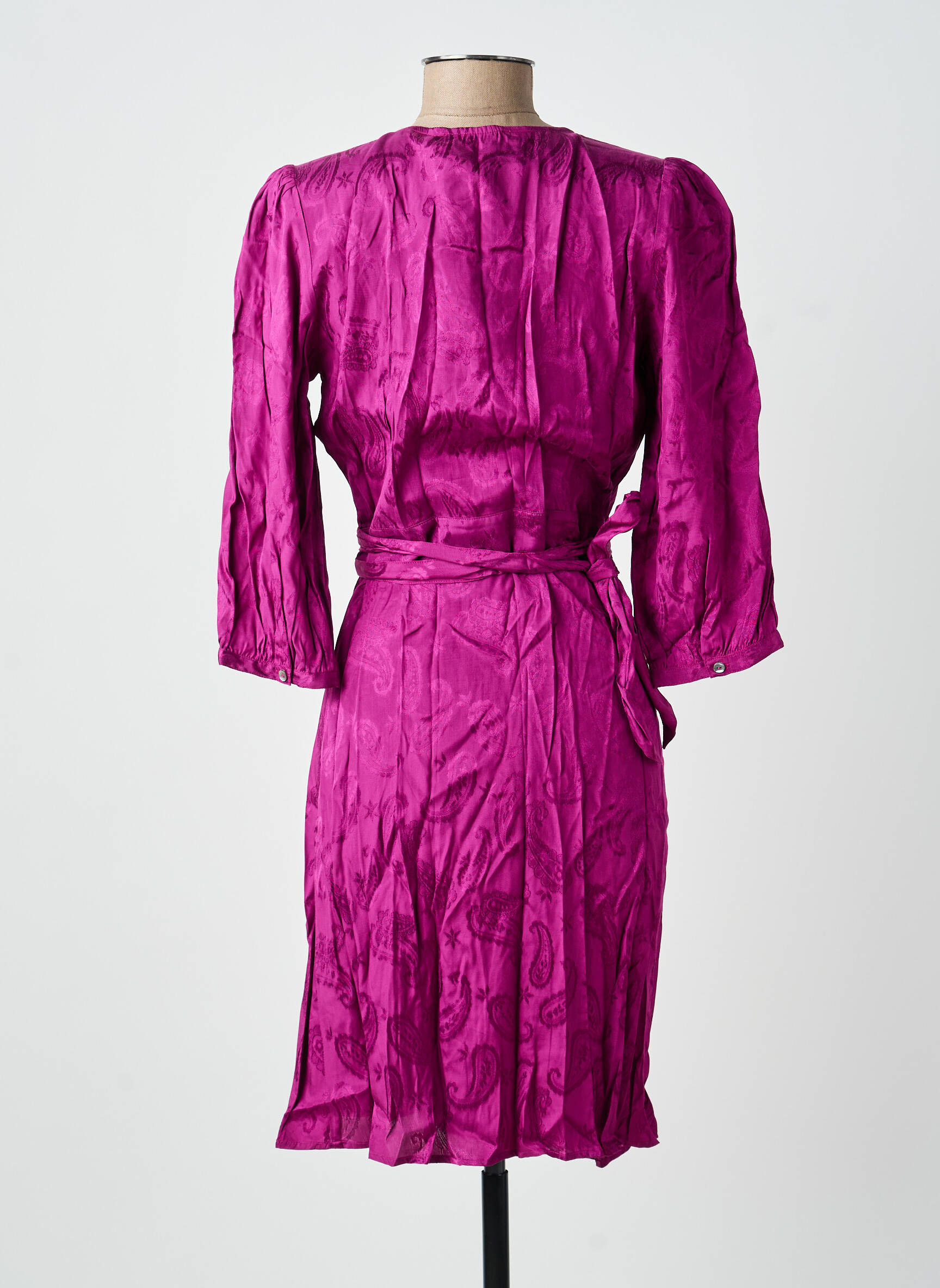 Rochie midi mâneci 3/4 mâneci 3/4 violet LA PETITE ETOILE femeie