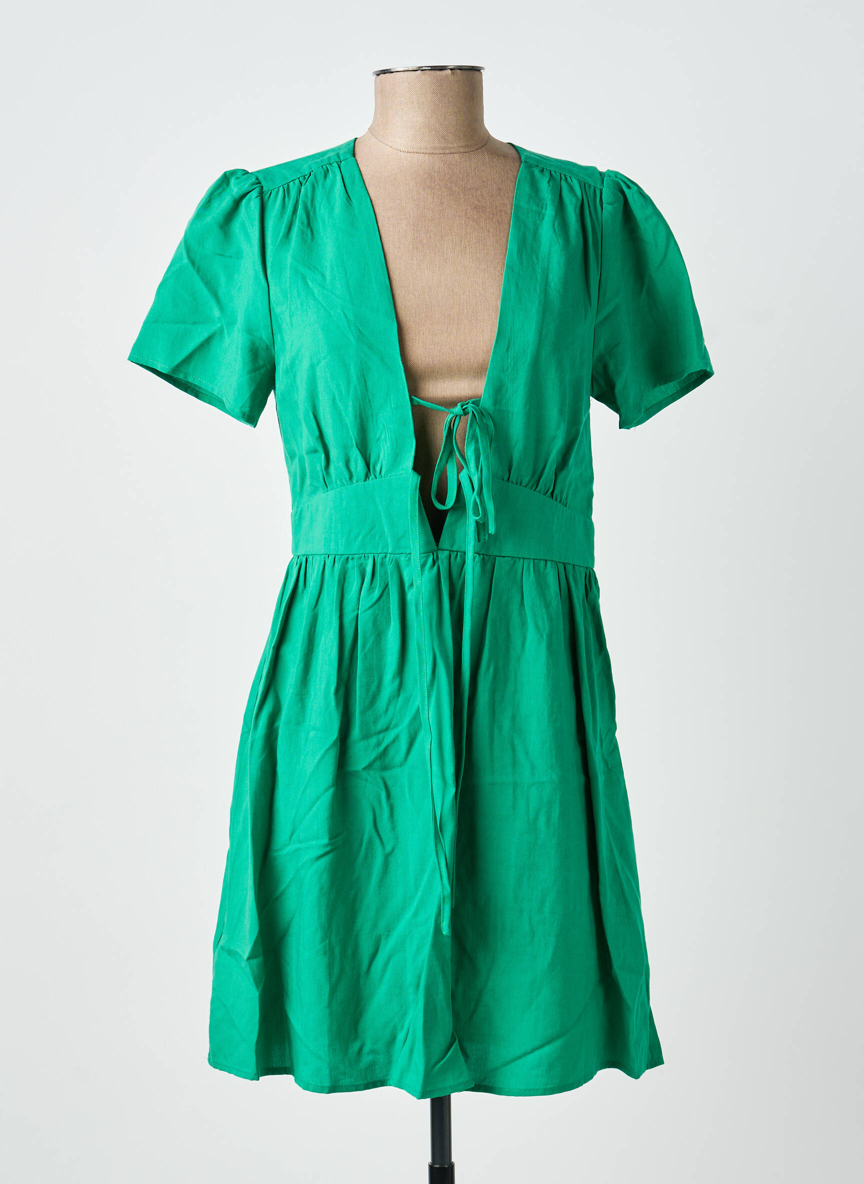 Rochie scurtă mâneci scurte mâneci scurte verde LA PETITE ETOILE femeie