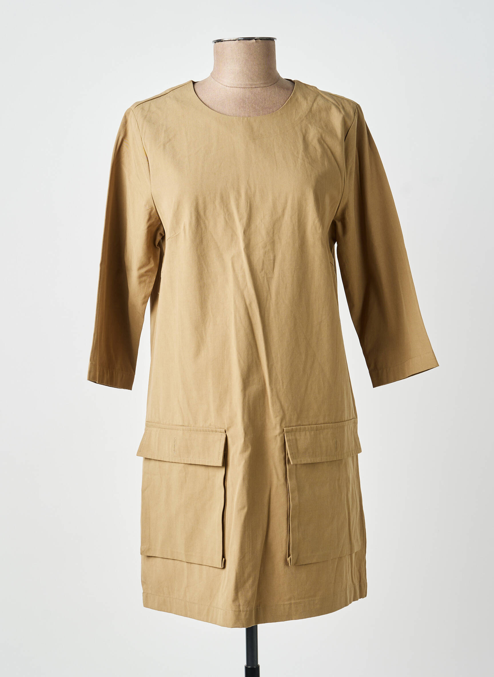 Rochie scurtă mâneci 3/4 mâneci 3/4 maro LA PETITE ETOILE femeie