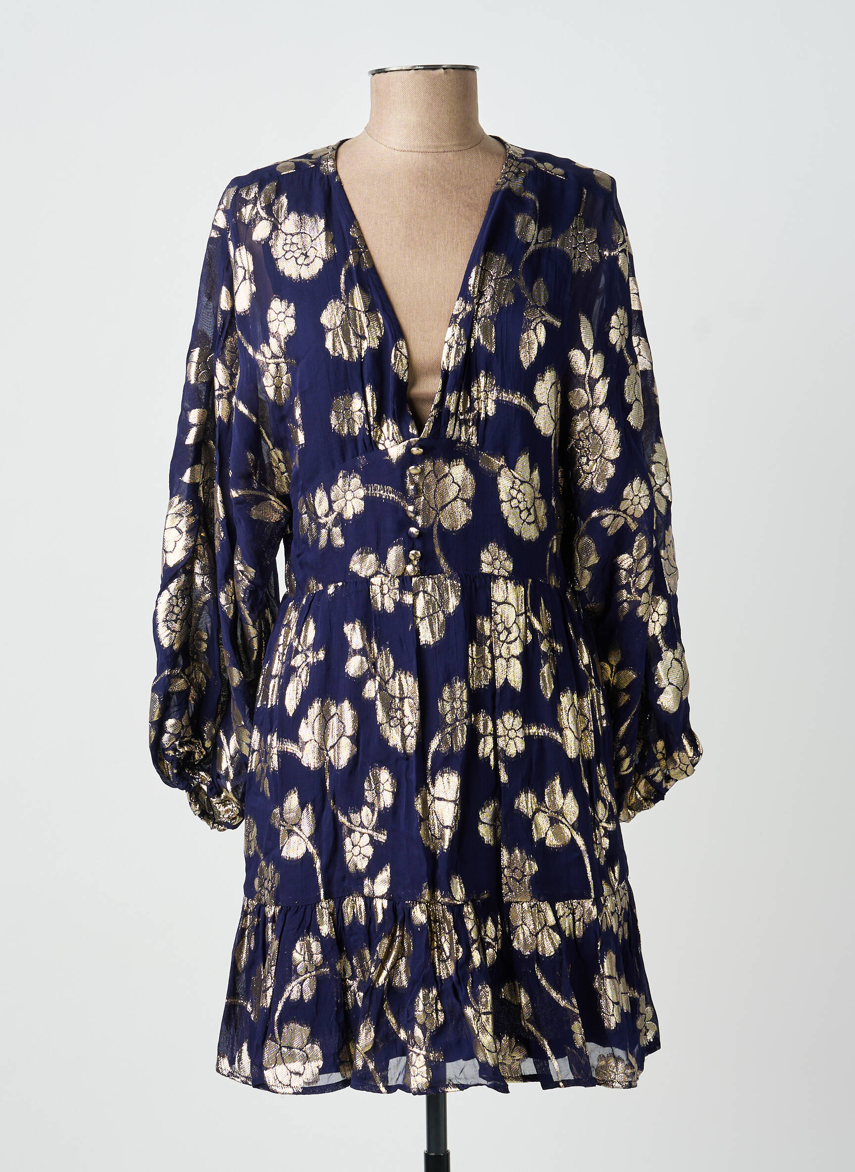 Rochie scurtă mâneci lungi mâneci lungi albastru LA PETITE ETOILE femeie