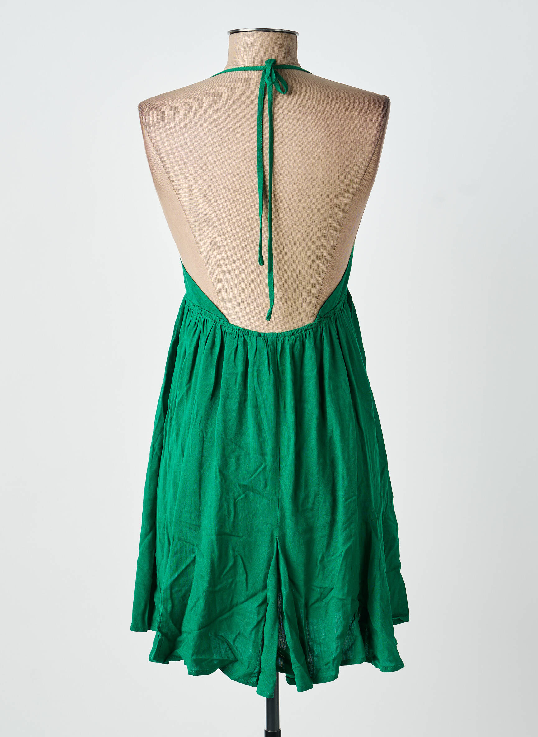 Rochie scurtă croială evazată bretele subțiri verde LA PETITE ETOILE femeie