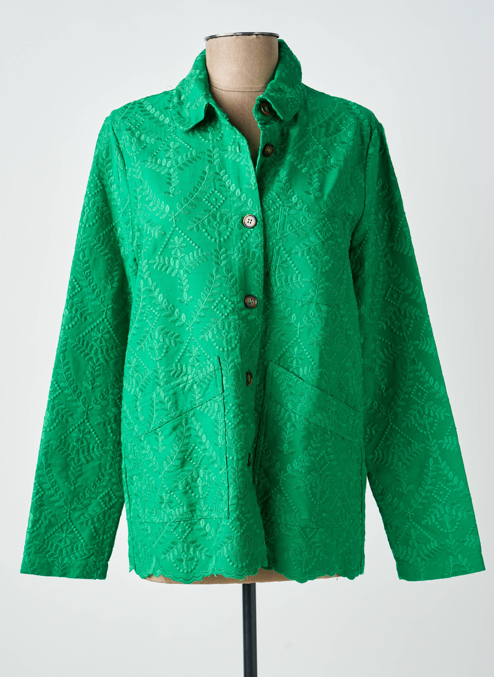 Jachete casual croială dreaptă verde LA PETITE ETOILE femeie